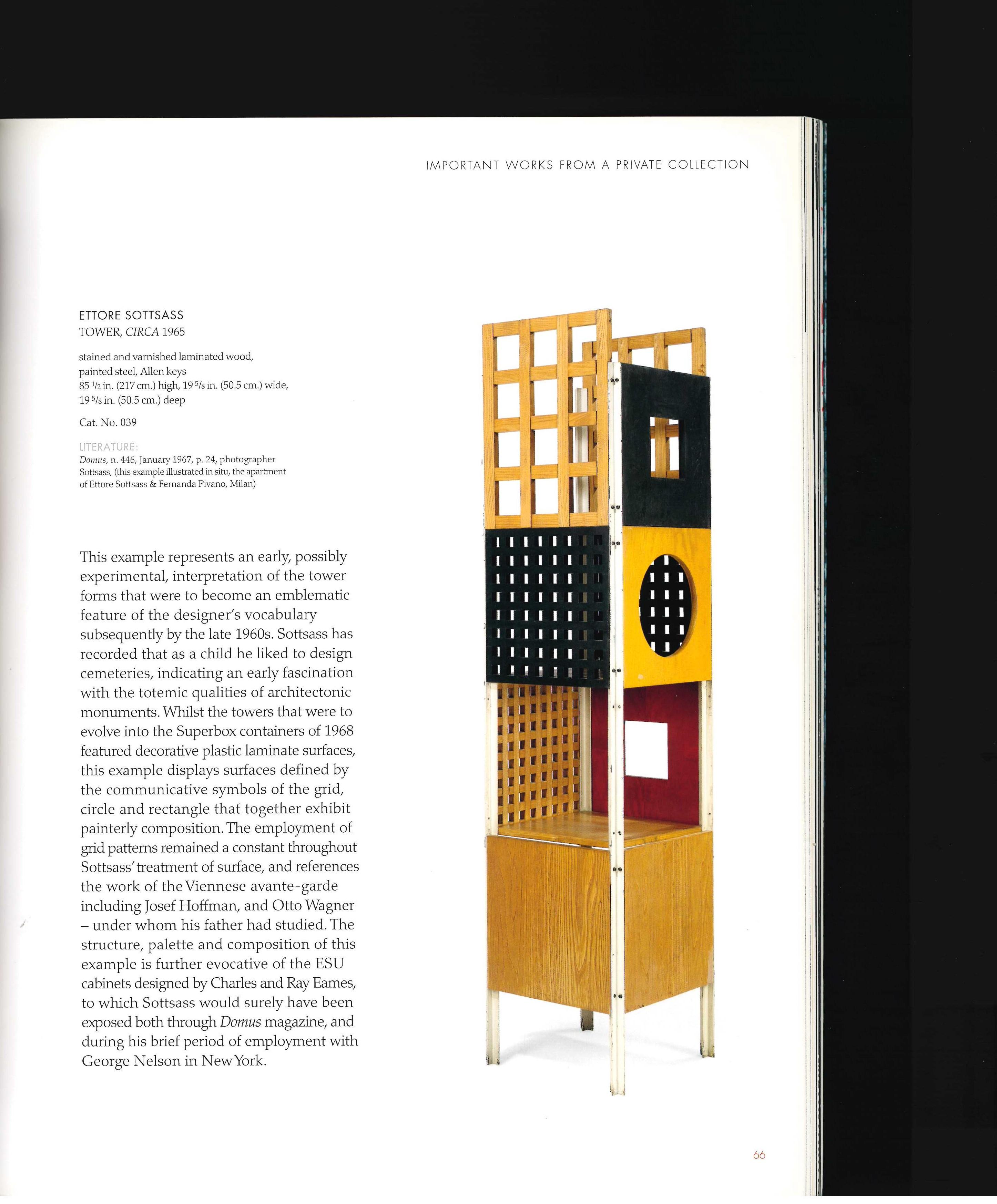 Ettore Sottsass: Important Works from a Private Collection, Christie's (Book) 2