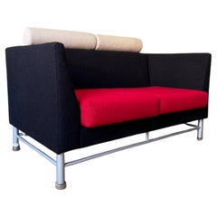 Ettore Sottsass Knoll Eastside 80s Memphis Sofa Black, Beige + Red (2 Avail)