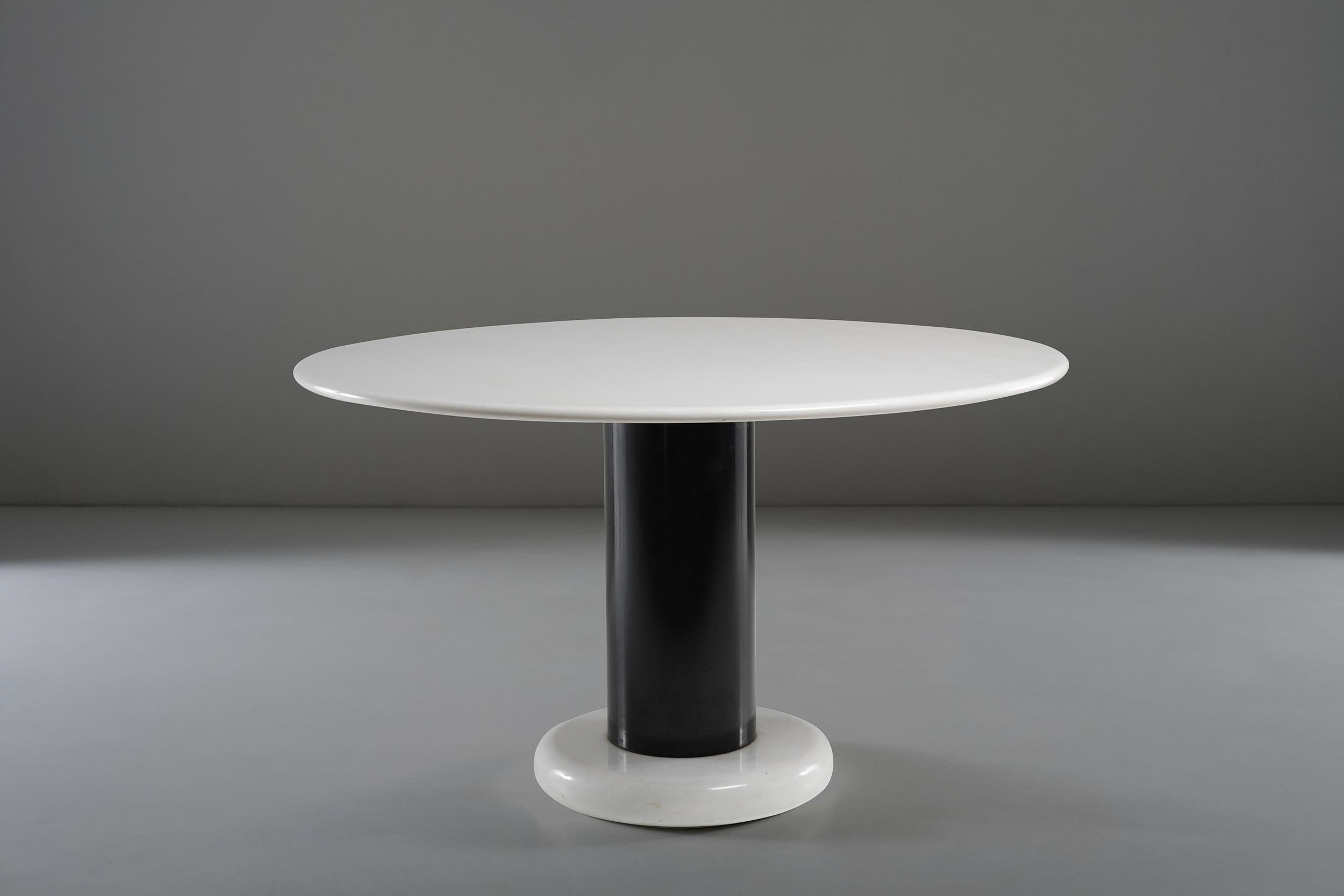 Mid-Century Modern Ettore Sottsass Lotorosso Dining Table in Marble and Lacquered Wood, 1960s
