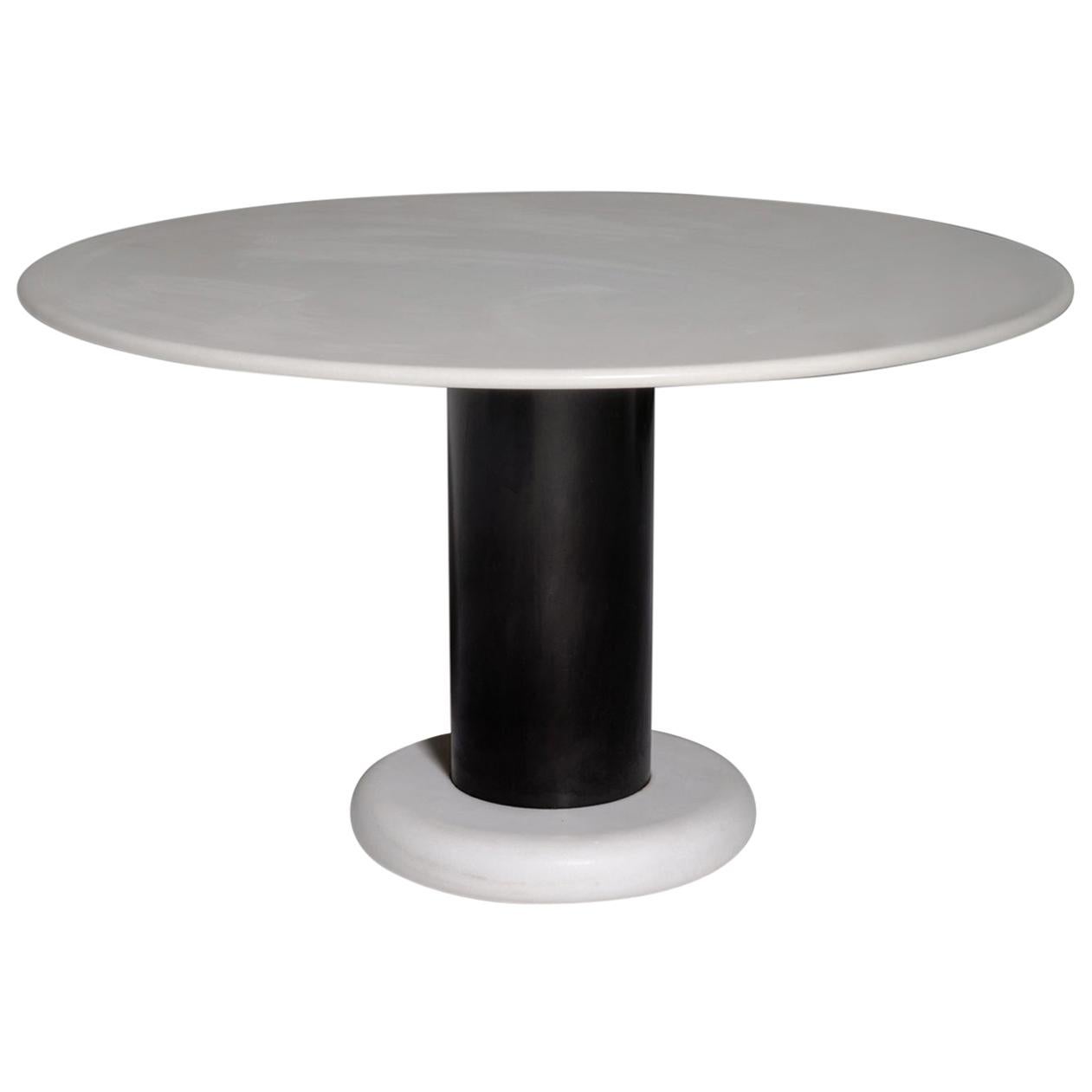 Ettore Sottsass ‘Lotto Rosso’ round Marble Table for Poltronova, Italy 1