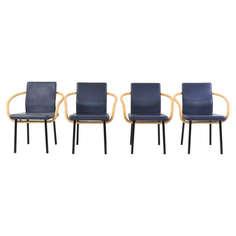 Late 20th Century Ettore Sottsass Mandarin Chair with Bamboo Armrests for Knoll Int. For Sale