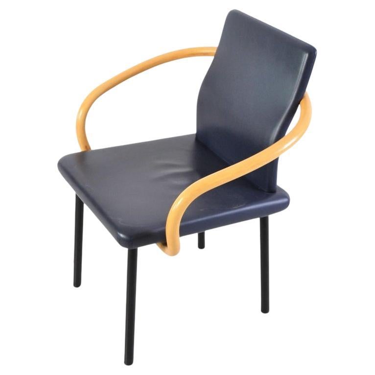 Ettore Sottsass Mandarin Chair with Bamboo Armrests for Knoll Int.