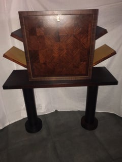 Ettore Sottsass Maple and Mahogany Secretaire, Carlton Shelf Style, Italy, 1980