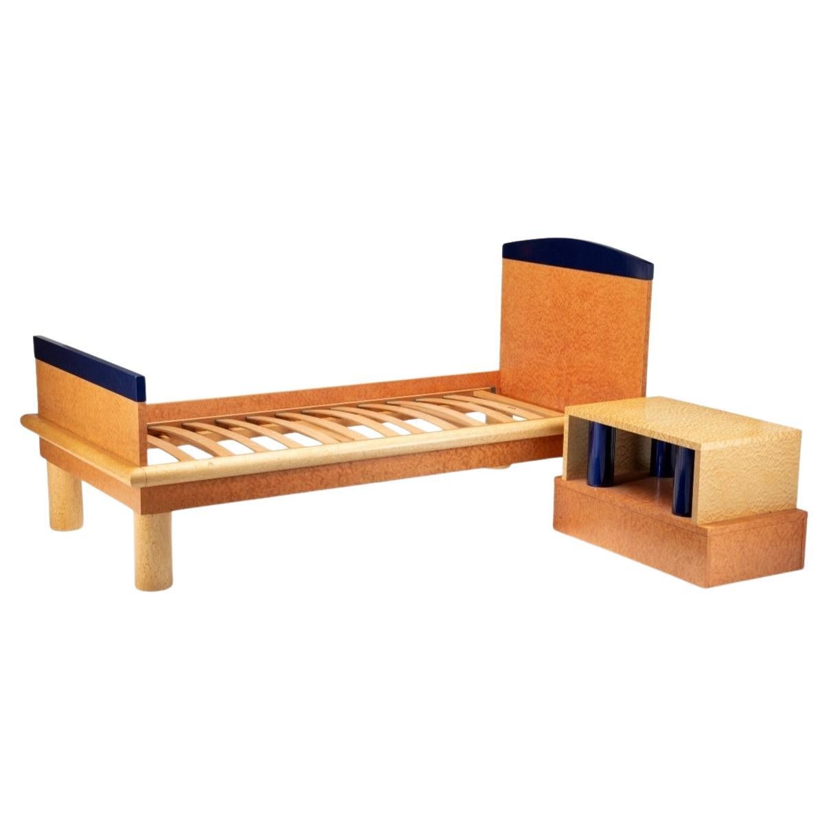 Ettore Sottsass & Marco Zanini for Leitner Donau Collection Bed and Nightstand For Sale