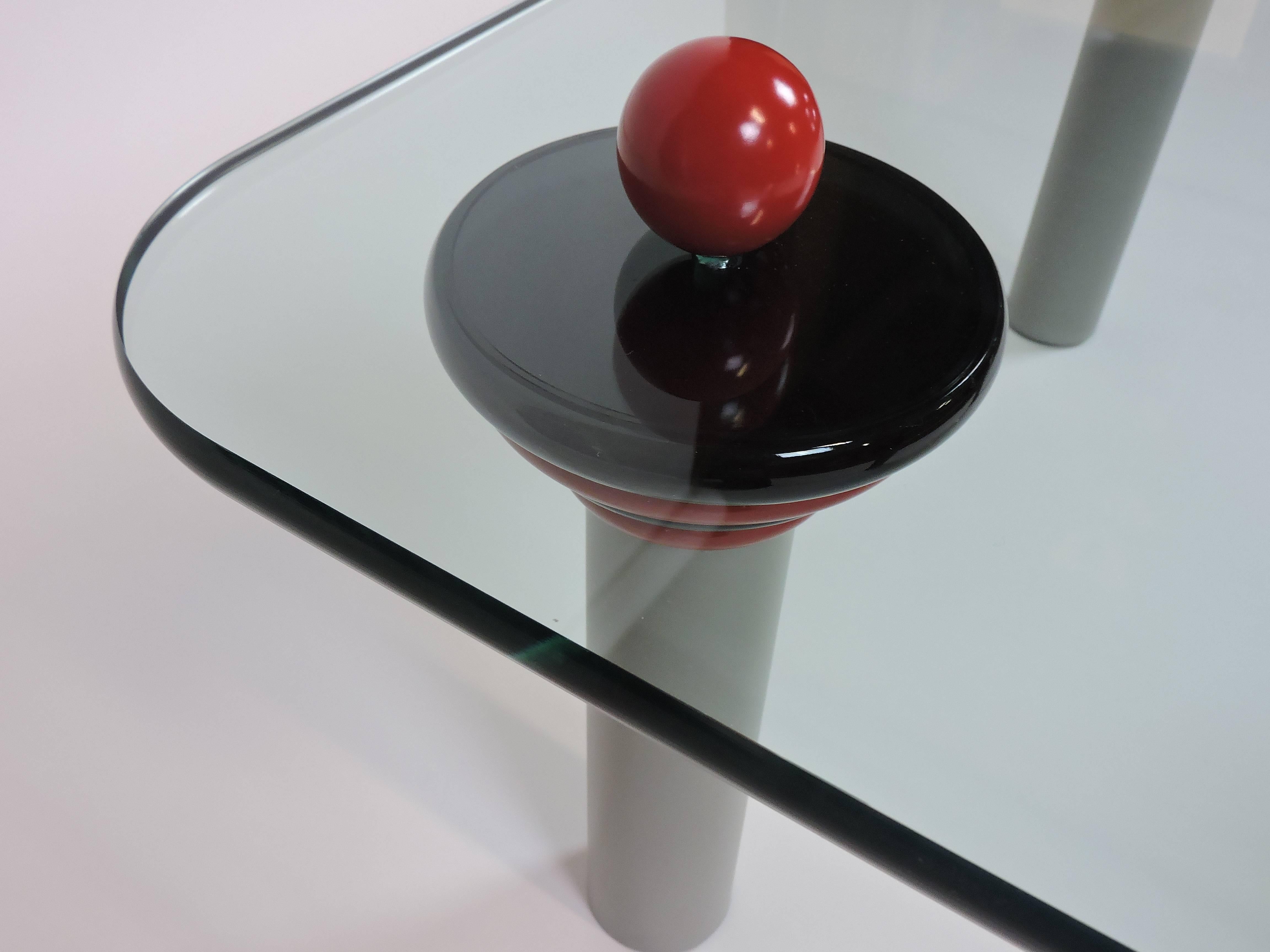 Post-Modern Ettore Sottsass Memphis Style Glass Coffee Table Postmodern