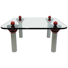 Ettore Sottsass Memphis Style Glass Coffee Table Postmodern