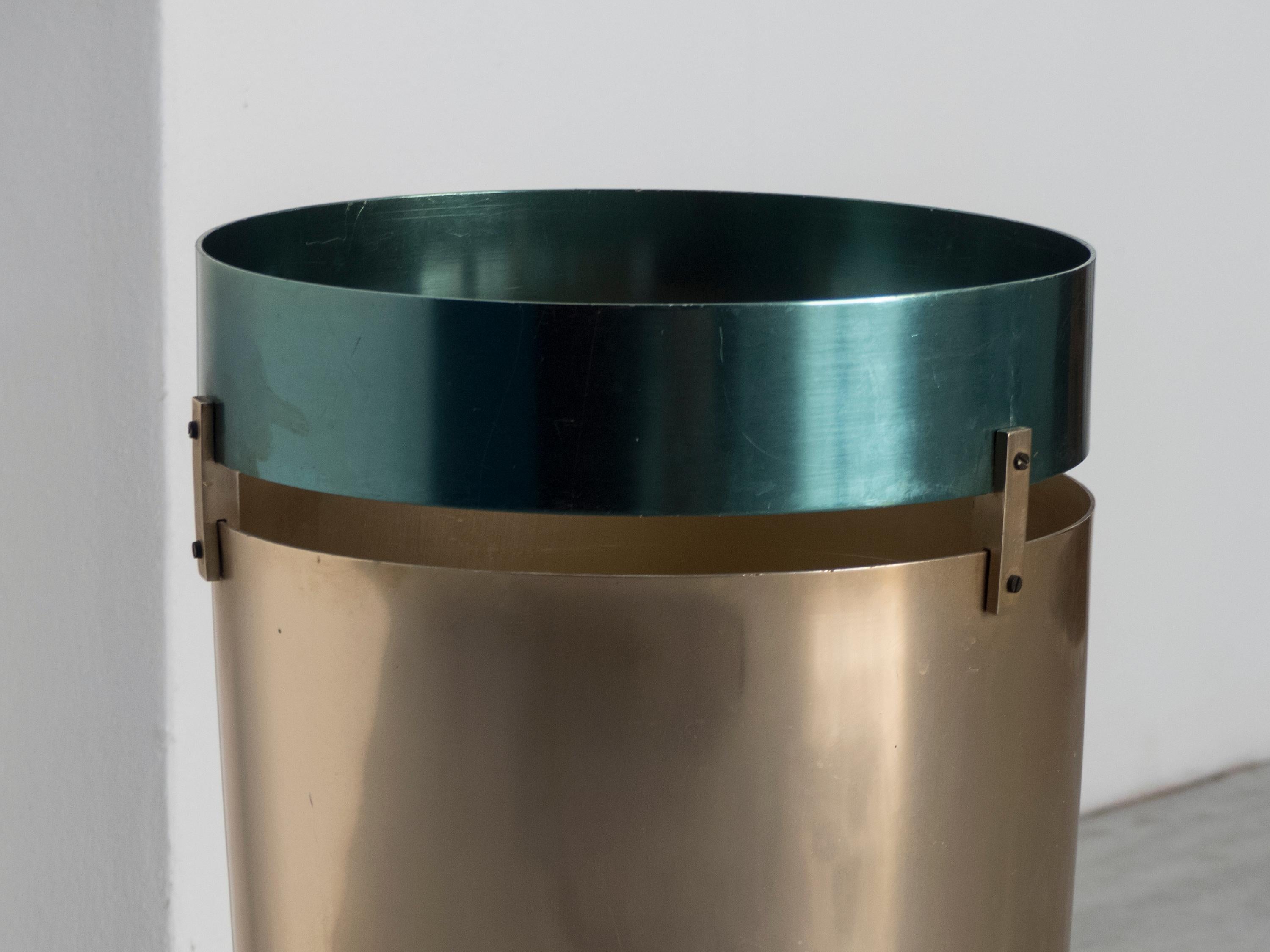 Mid-20th Century Ettore Sottsass Midcentury Anodized Aluminum Umbrella Stand for Rinnovel, 1955 For Sale