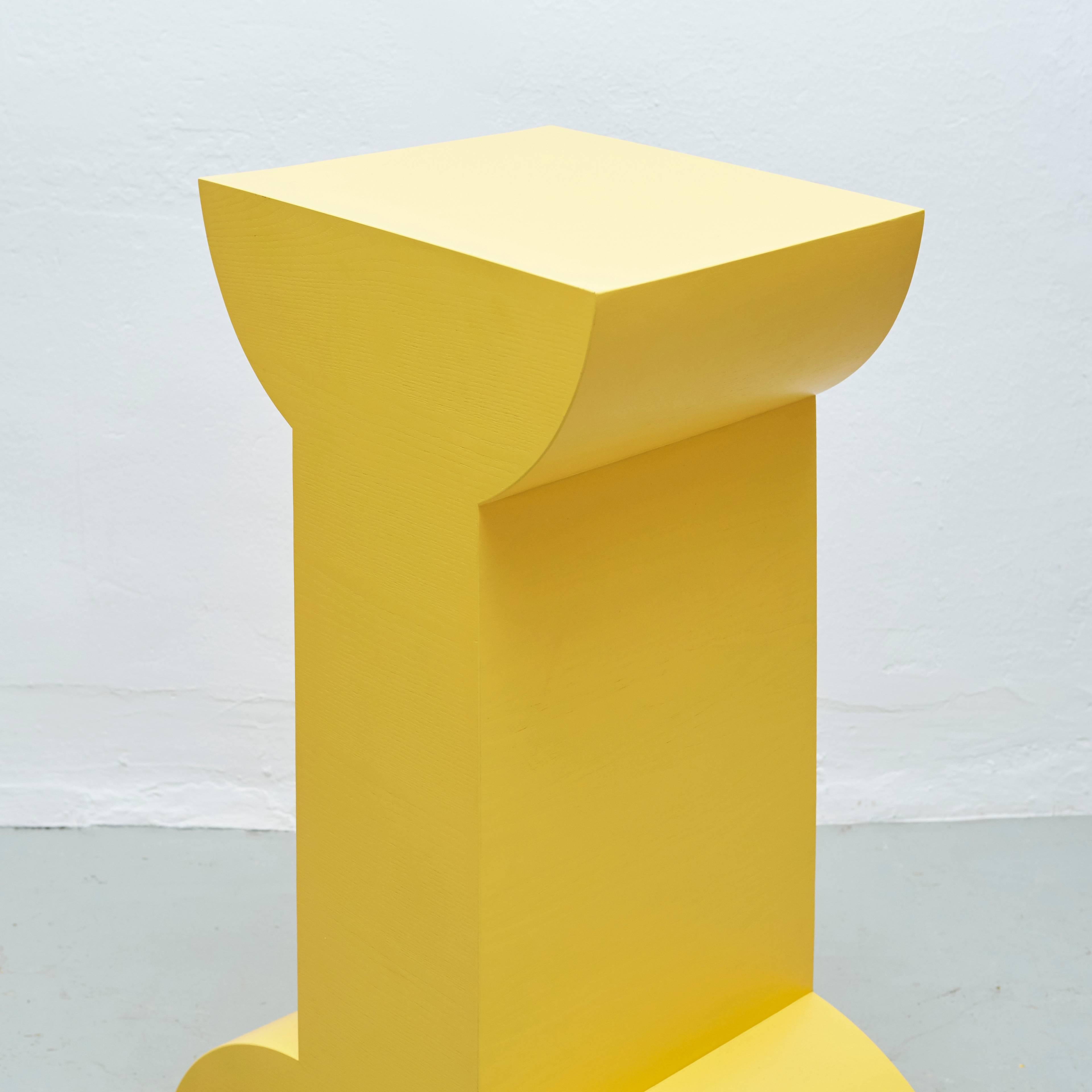 Italian Ettore Sottsass Missionario Yellow Memphis Pedestal by Design Gallery Milano, 92