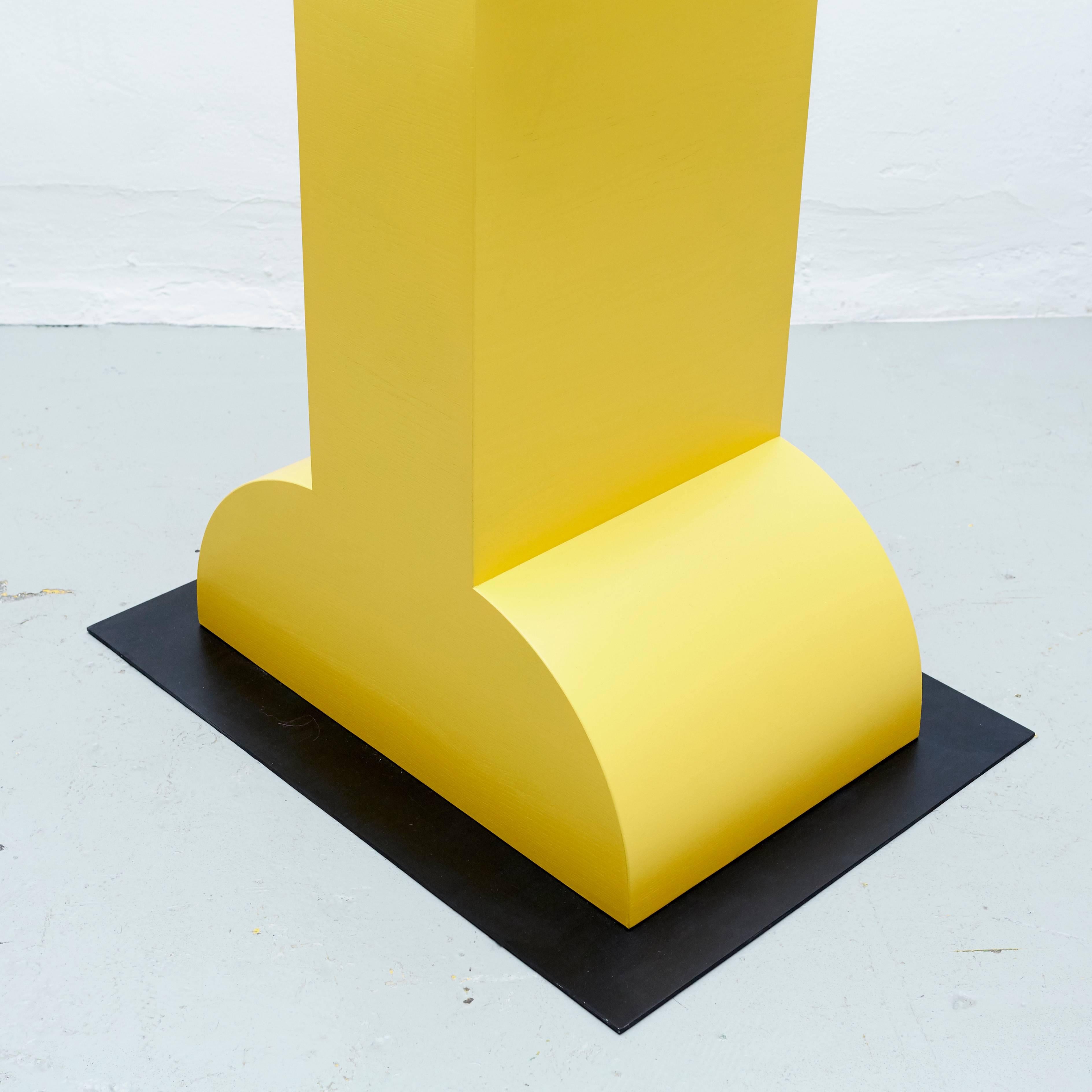 Late 20th Century Ettore Sottsass Missionario Yellow Memphis Pedestal by Design Gallery Milano, 92