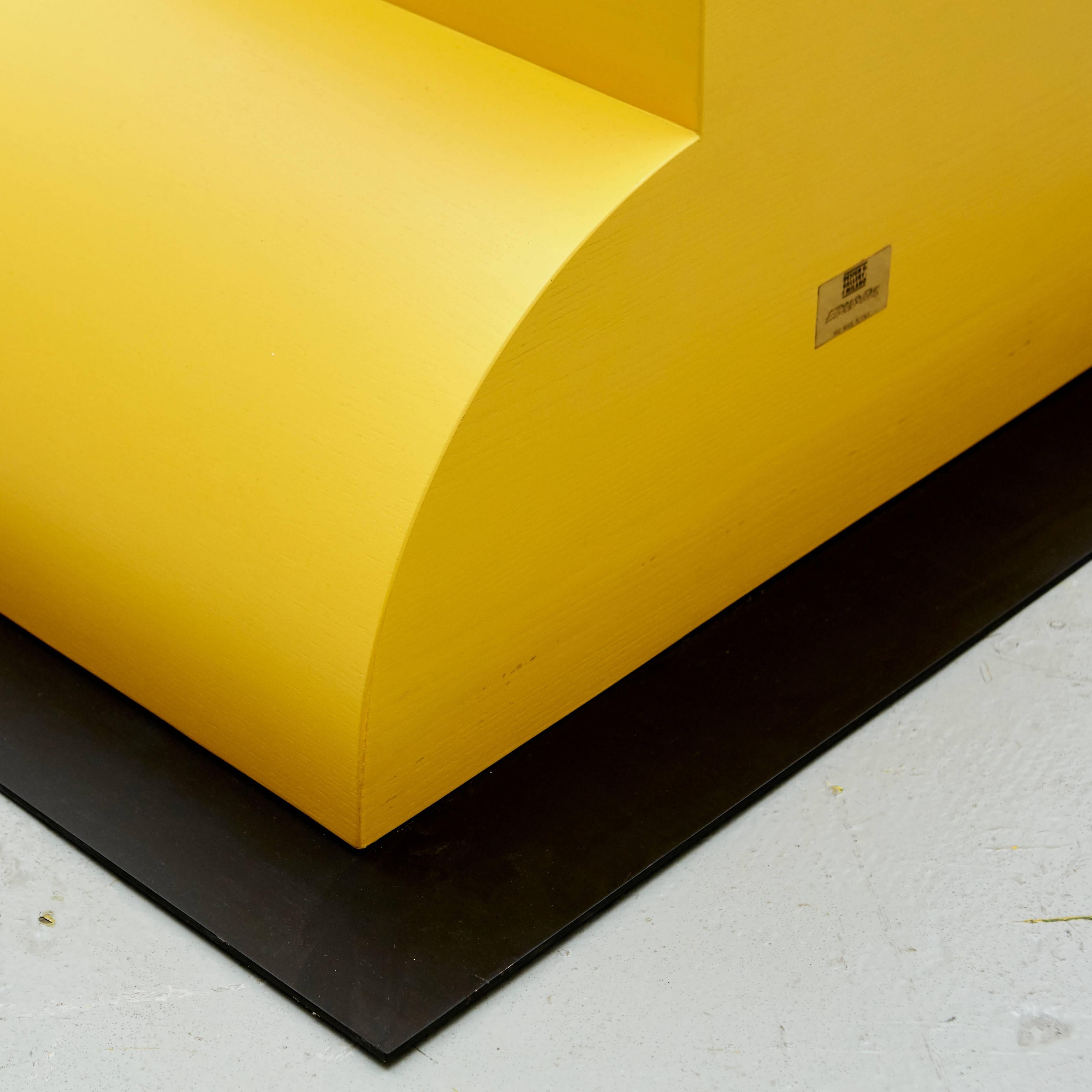 Ettore Sottsass Missionario Yellow Memphis Pedestal by Design Gallery Milano, 92 1