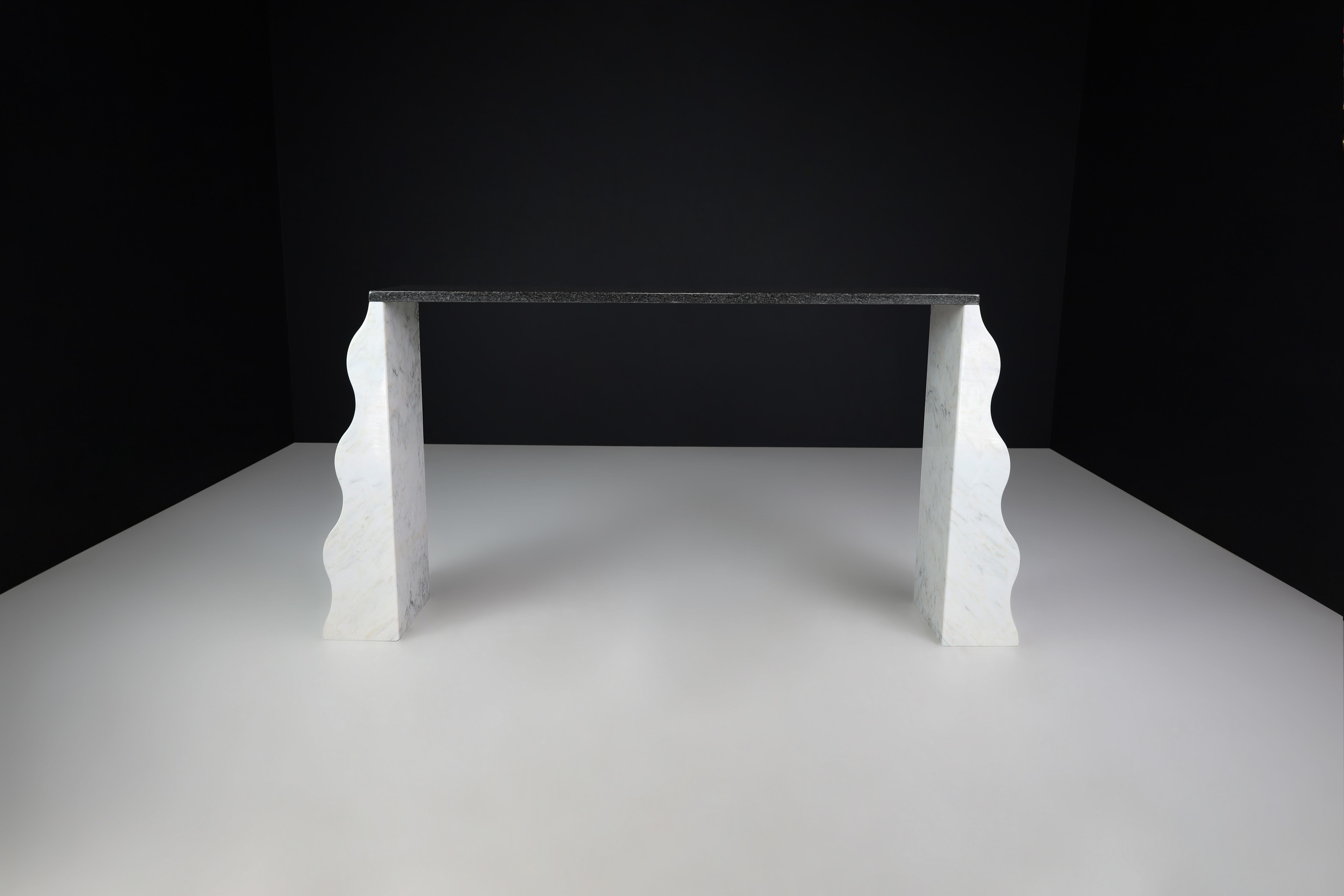 Post-Modern Ettore Sottsass Montenegro Carrara Marble & Granite Console for Ultima Edizione  For Sale