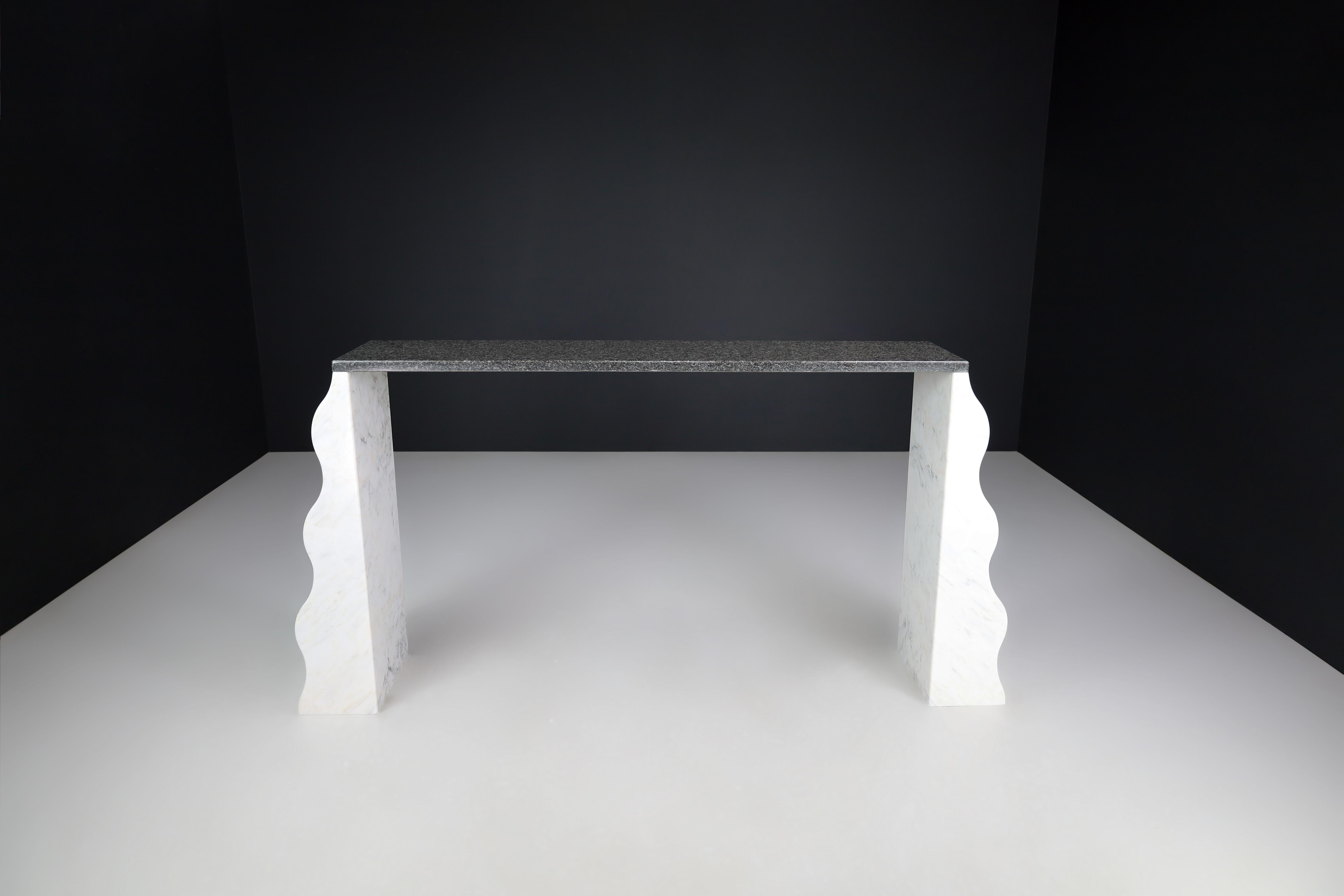 Ettore Sottsass Montenegro Carrara Marble & Granite Console for Ultima Edizione  In Good Condition For Sale In Almelo, NL