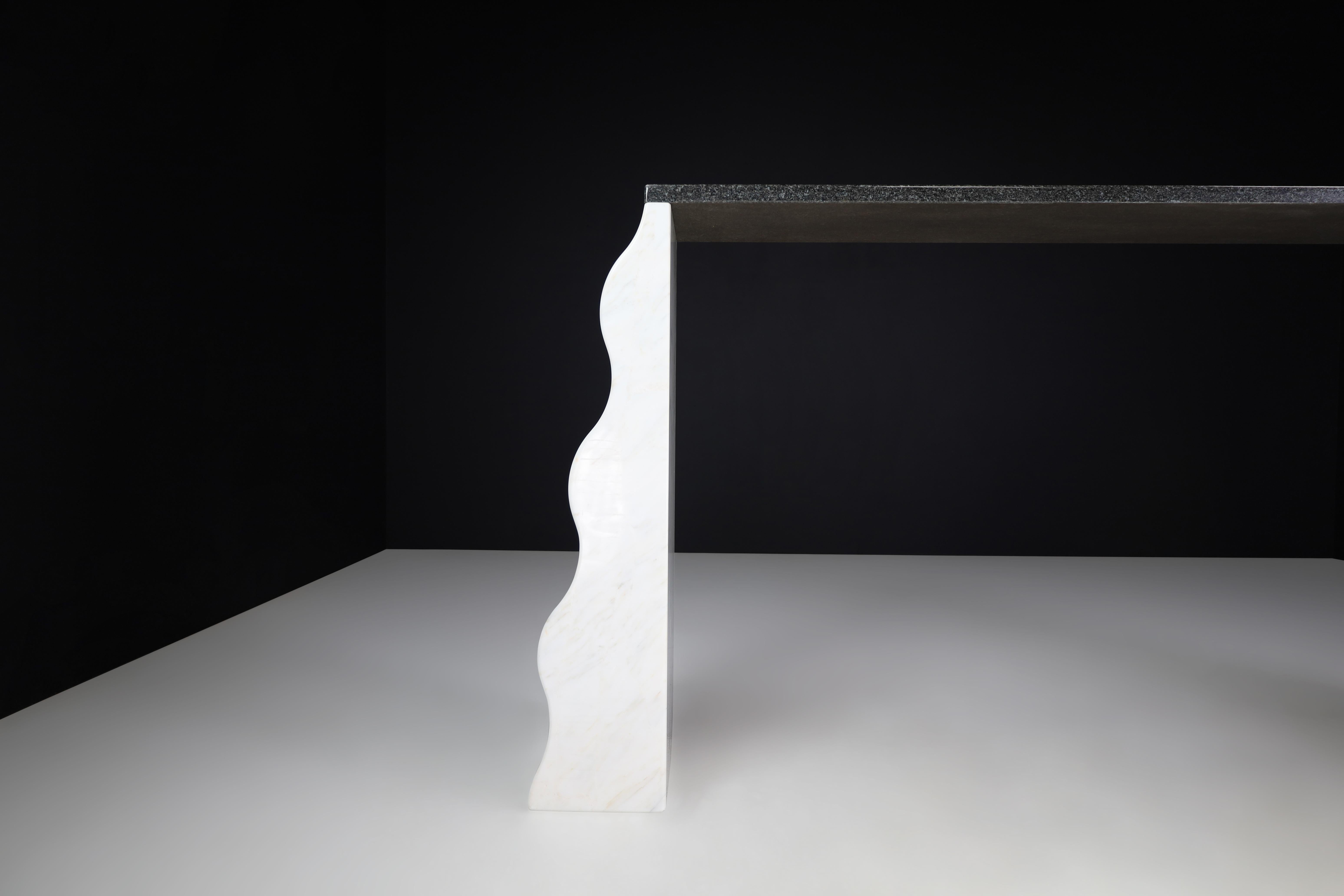 Late 20th Century Ettore Sottsass Montenegro Carrara Marble & Granite Console for Ultima Edizione  For Sale