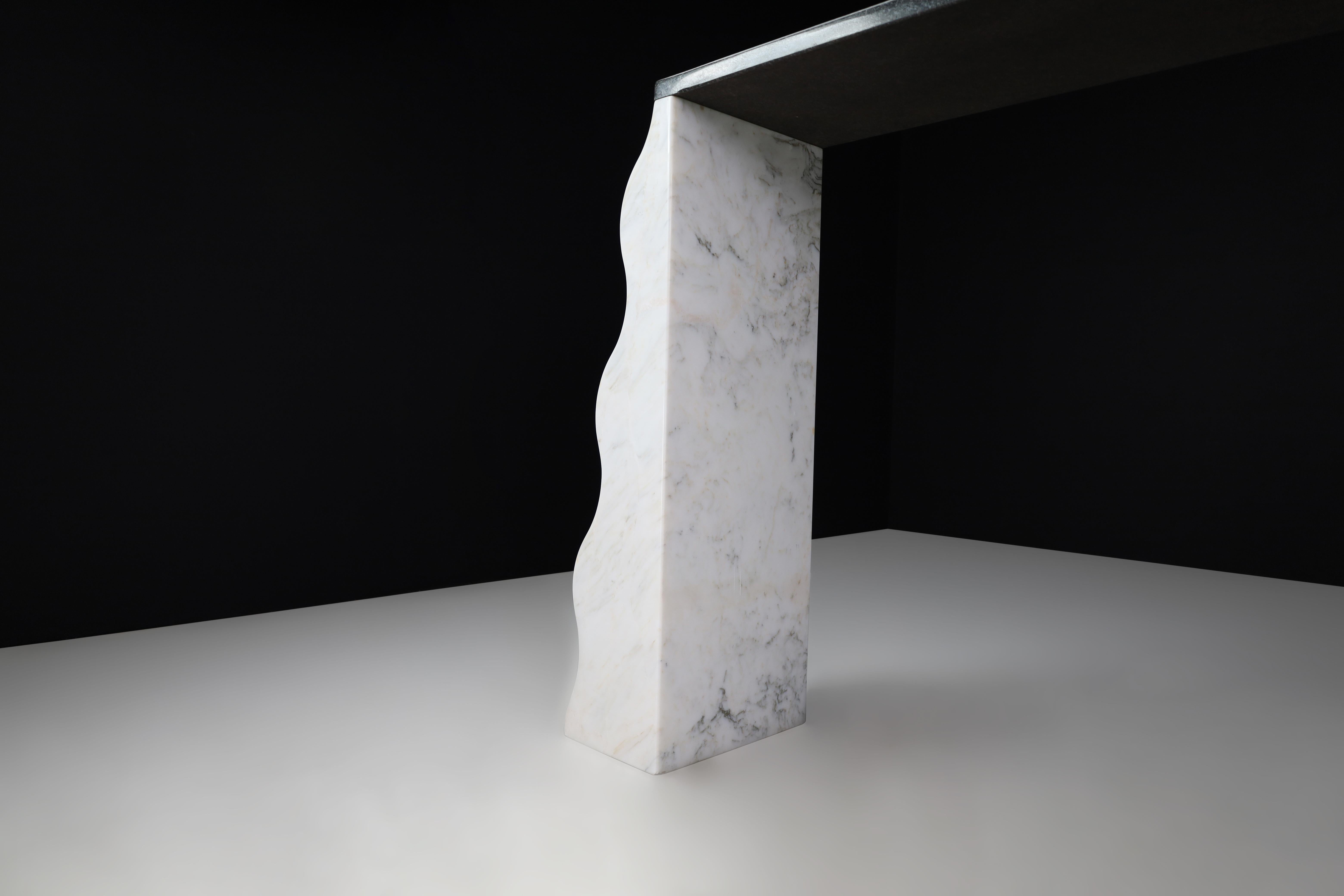 Ettore Sottsass Montenegro Carrara Marble & Granite Console for Ultima Edizione  For Sale 1