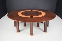 Ettore Sottsass Monumental Walnut and Rosso Verona Marble, Italy 1960s