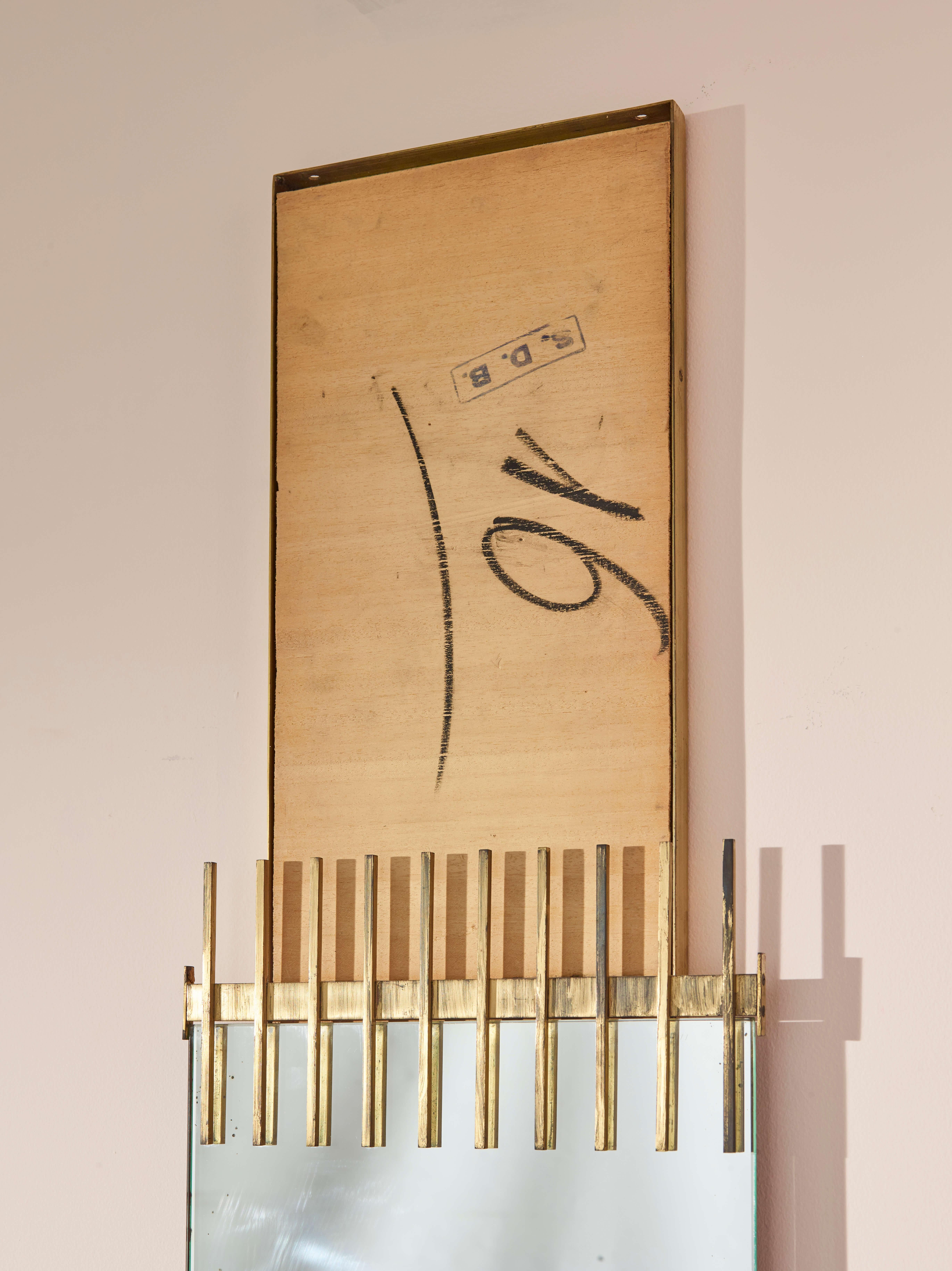 Miroir original de la première édition d'Ettore Sottsass par Santambrogio & De Berti, 1958 Bon état - En vente à Chiavari, Liguria