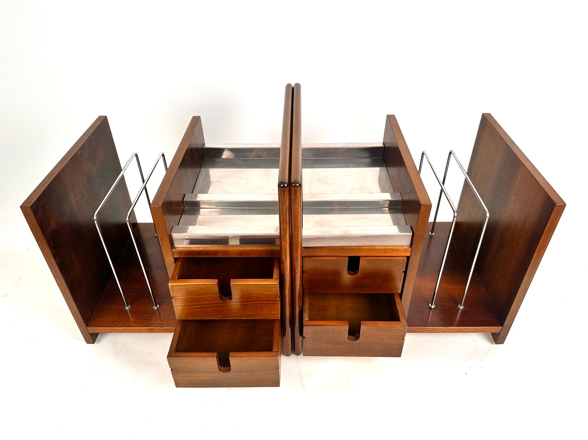 Late 20th Century Ettore Sottsass Pair of  Side Tables/Magazine Racks.Italy 1970s For Sale