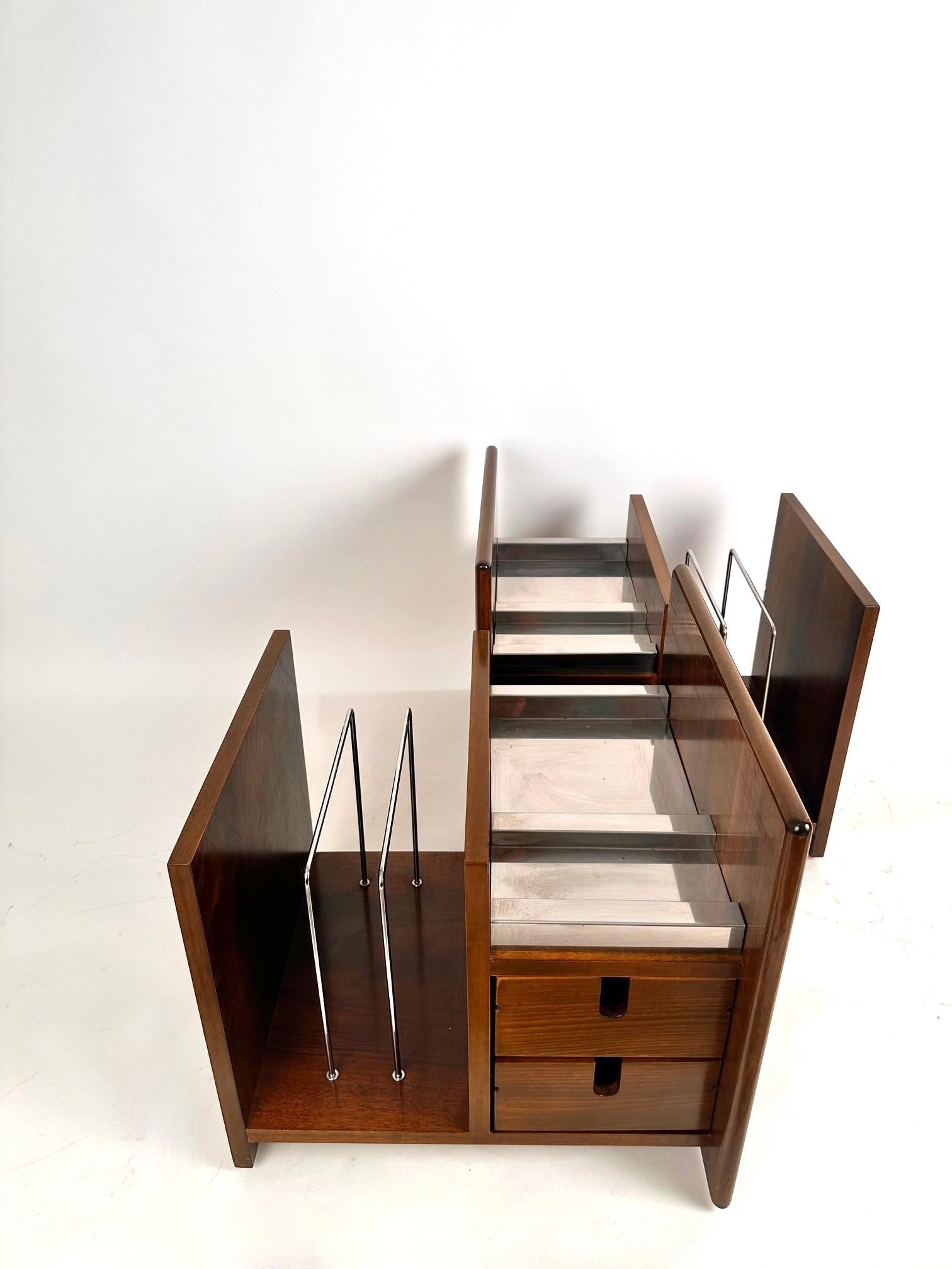 Steel Ettore Sottsass Pair of  Side Tables/Magazine Racks.Italy 1970s For Sale
