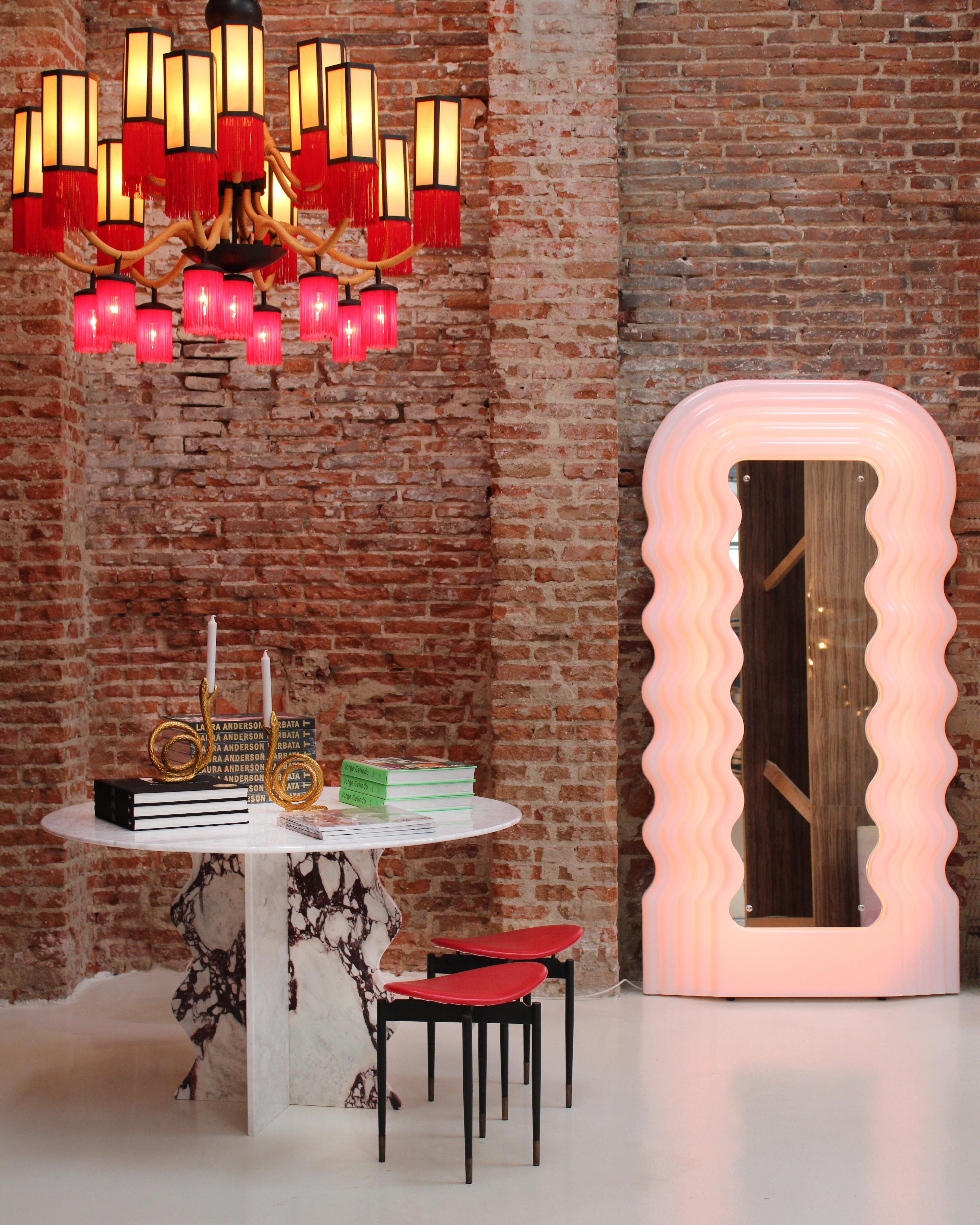 Ettore Sottsass Perplex and Pink Neon Lamp 