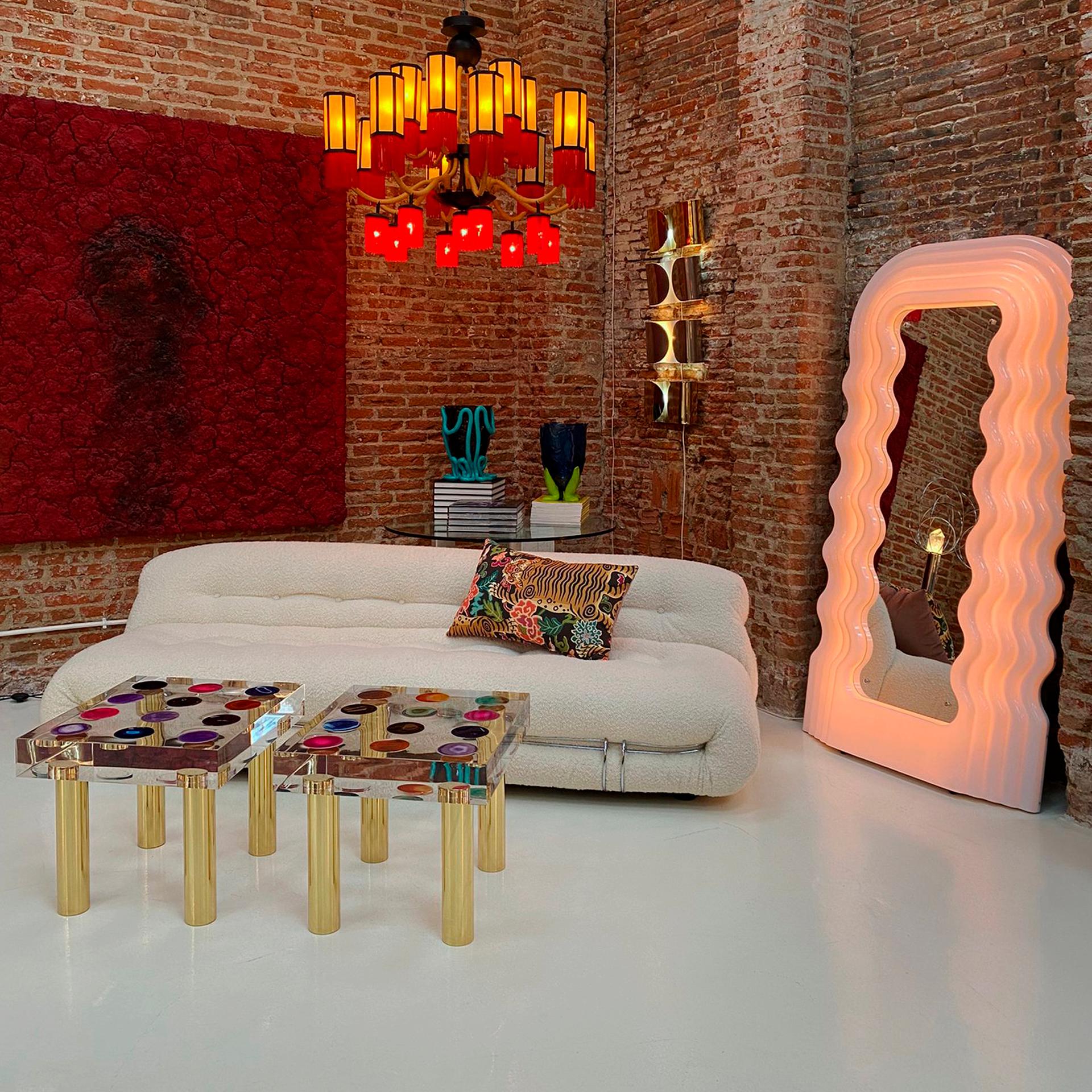 Ettore Sottsass Perplex and Pink Neon Lamp 