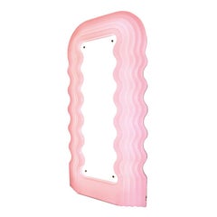 Ettore Sottsass Pink Neon Lamp "Ultrafragola" Italian Mirror, Ready to Ship