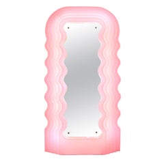 Ettore Sottsass Perplex and Pink Neon Lamp "Ultrafragola" Italian Mirror 