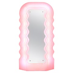 Ettore Sottsass Perplex and Pink Neon Lamp "Ultrafragola" Italian Mirror