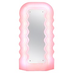 Ettore Sottsass Perplex and Pink Neon Lamp "Ultrafragola" Italian Mirror