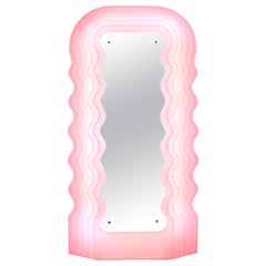 Ettore Sottsass Perplex and Pink Neon Lamp "Ultrafragola" Italian Mirror