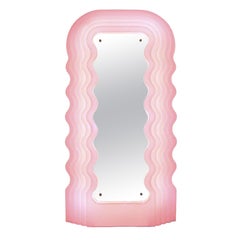 Ettore Sottsass Perplex and Pink Neon Lamp "Ultrafragola" Italian Mirror