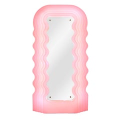 Used Ettore Sottsass Perplex and Pink Neon Lamp "Ultrafragola" Italian Mirror