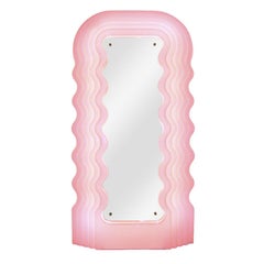 Ettore Sottsass Perplex and Pink Neon Lamp "Ultrafragola" Italian Mirror