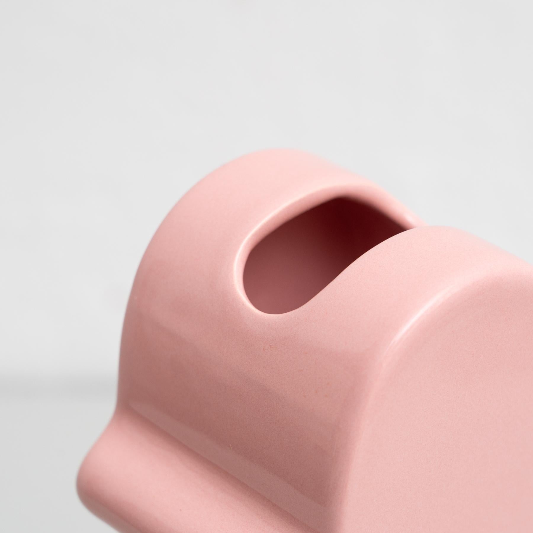 Ettore Sottsass Pink Ceramic Shiva Flower Vase, by BD Barcelona For Sale 5