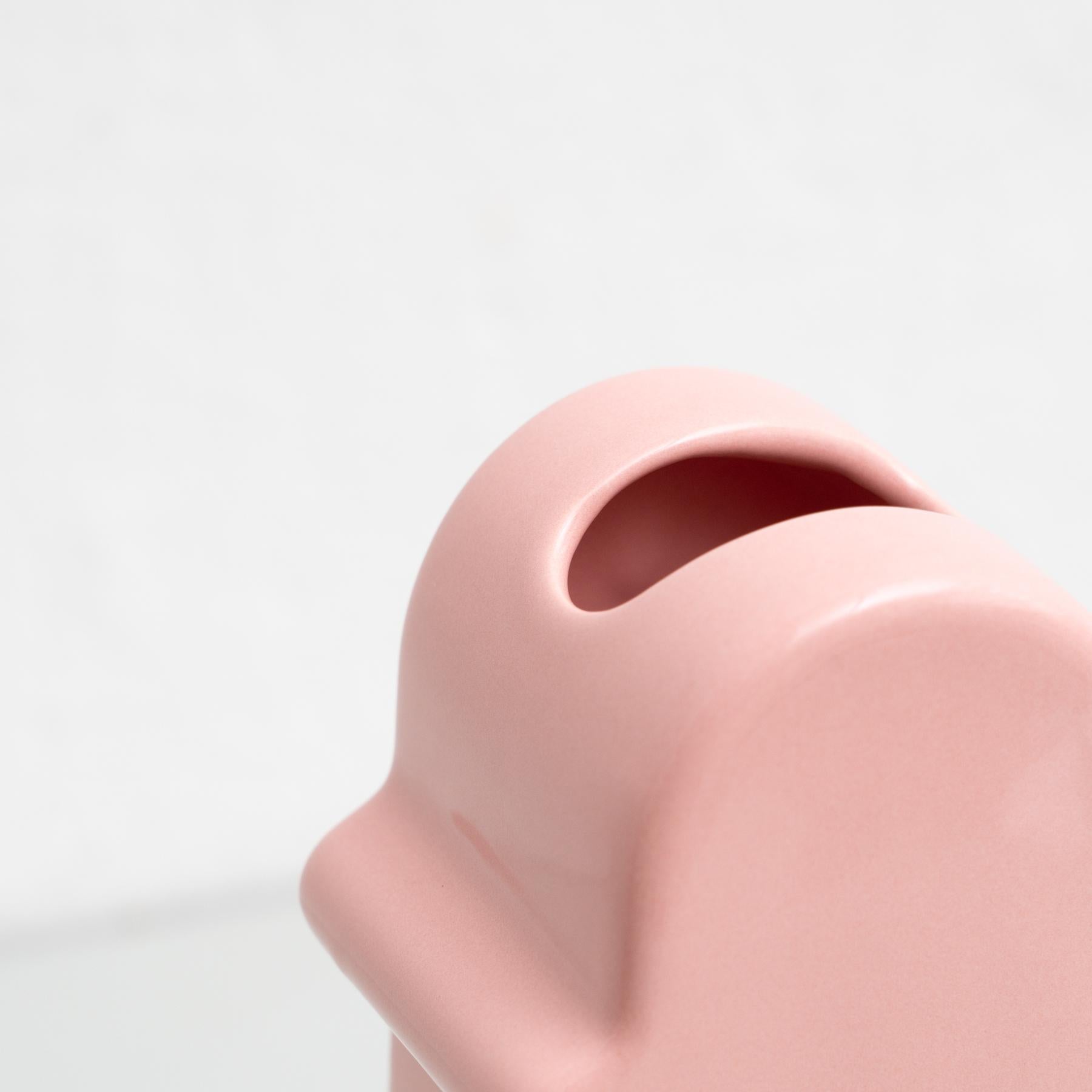 Ettore Sottsass Rosa Keramik Shiva-Blumenvase, BD Barcelona im Angebot 5