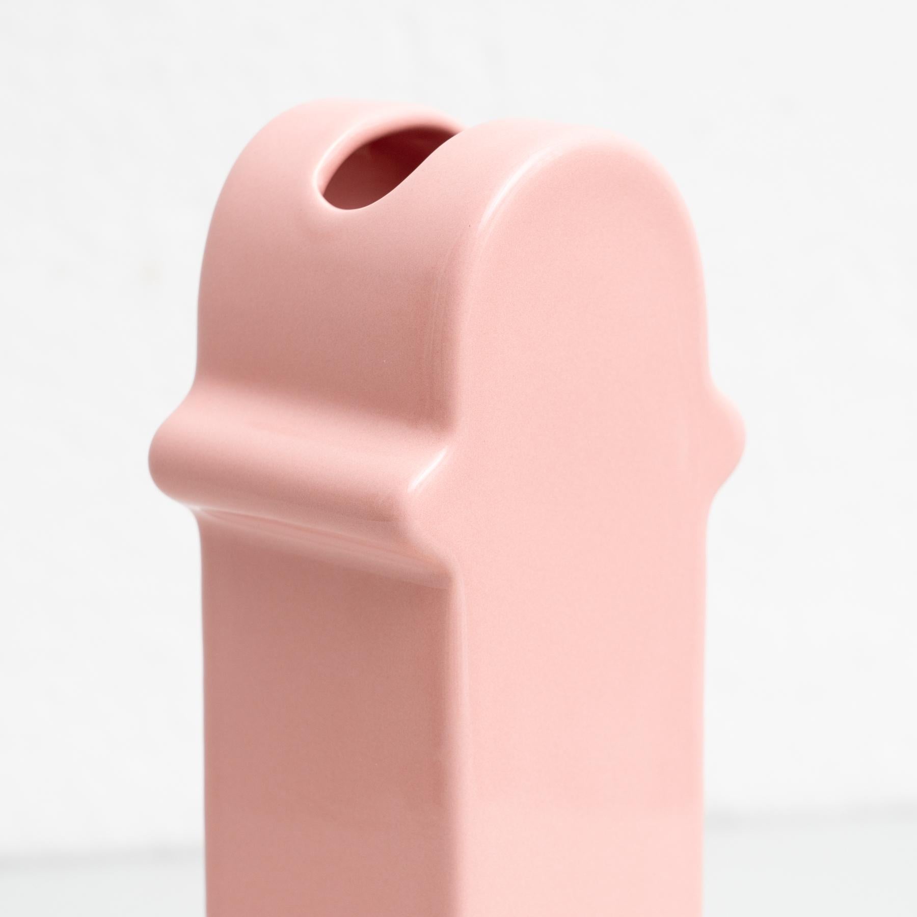 Ettore Sottsass Pink Ceramic Shiva Flower Vase, by BD Barcelona For Sale 6