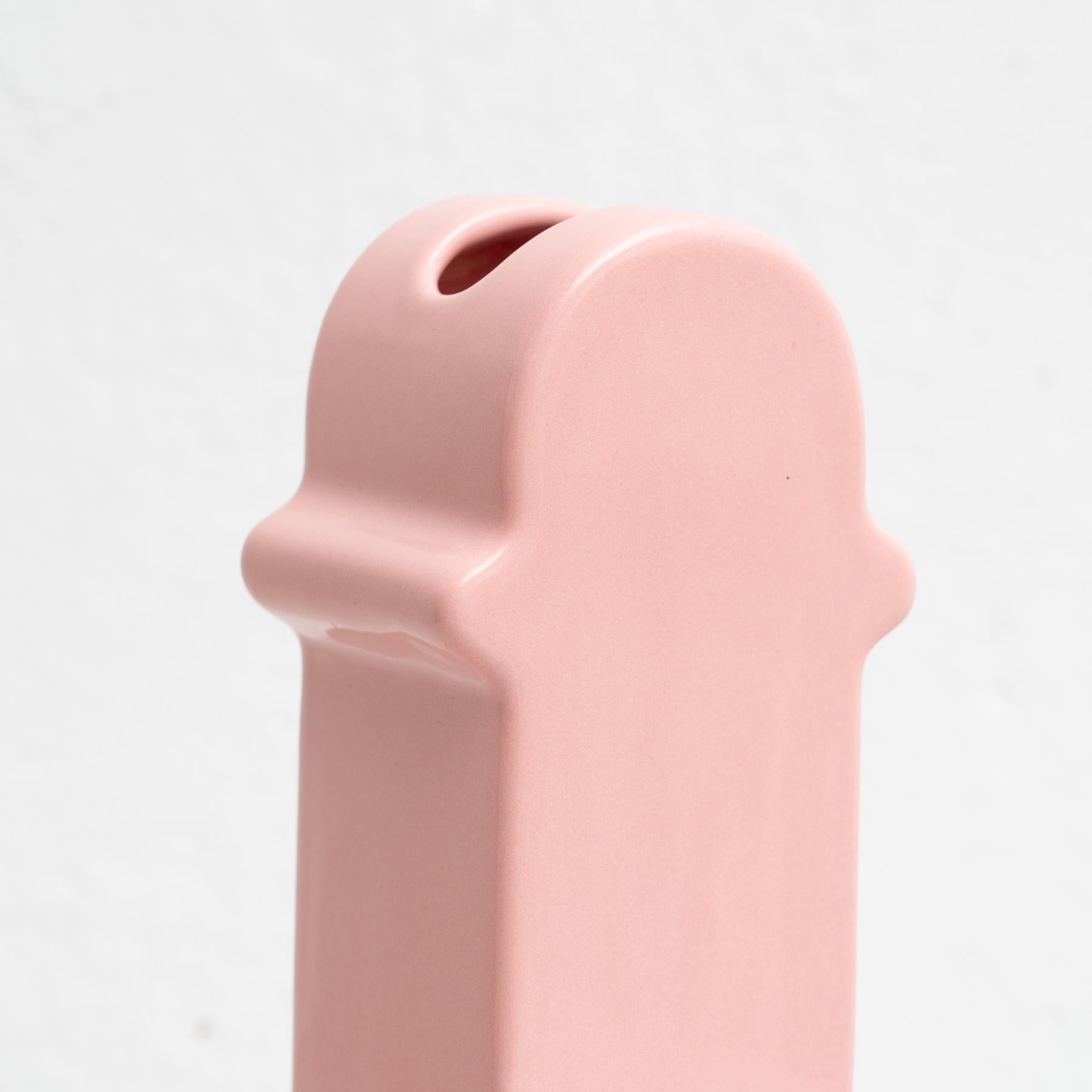 Ettore Sottsass Pink Ceramic Shiva Flower Vase, by BD Barcelona For Sale 5