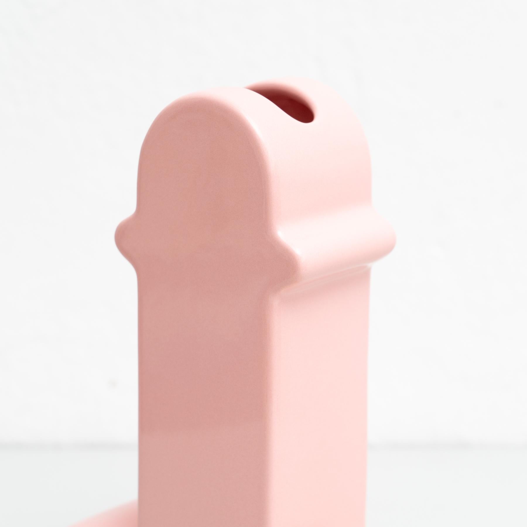 Ettore Sottsass Vase Shiva à fleurs en céramique rose, par BD Barcelona en vente 5