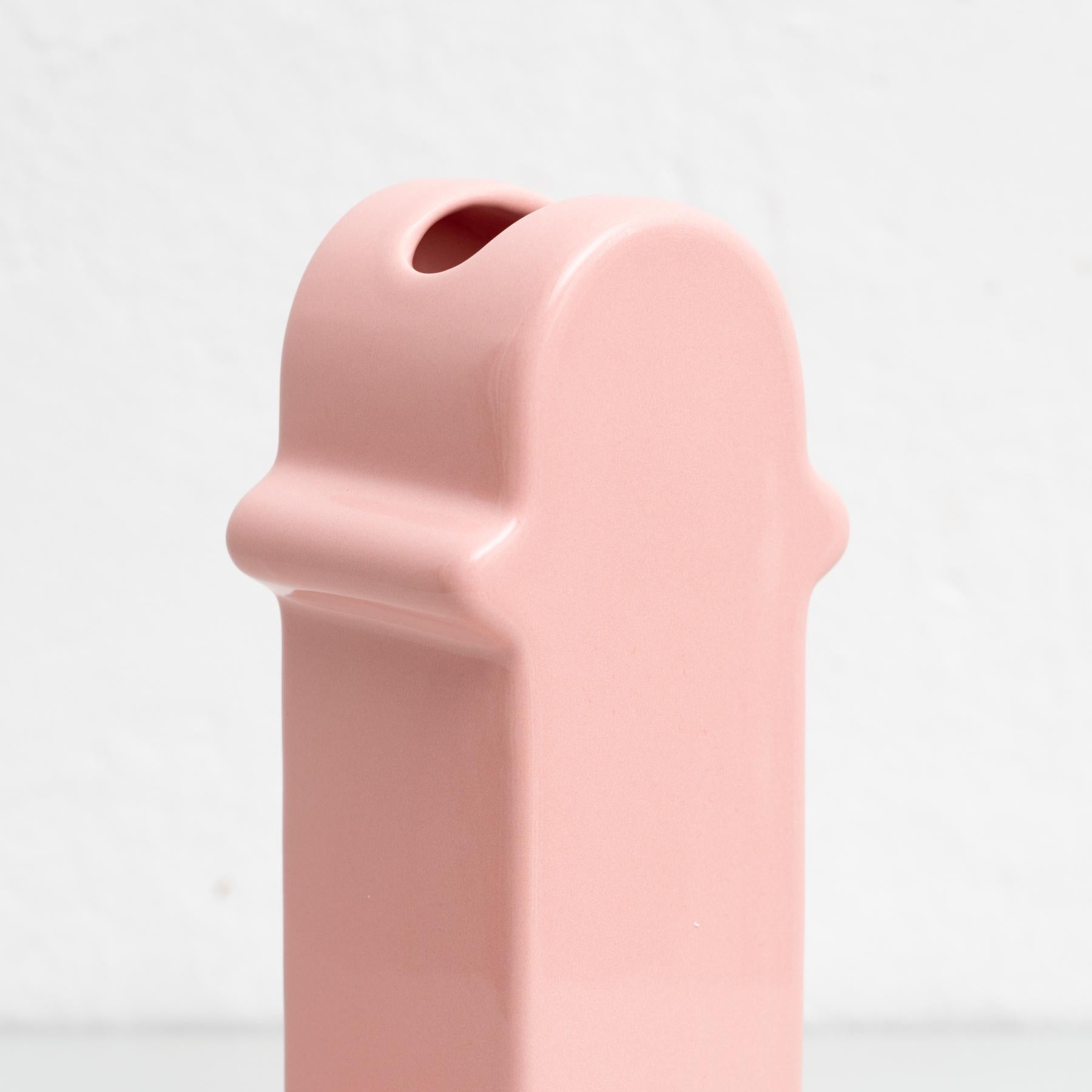 Ettore Sottsass Rosa Keramik Shiva-Blumenvase, BD Barcelona im Angebot 6