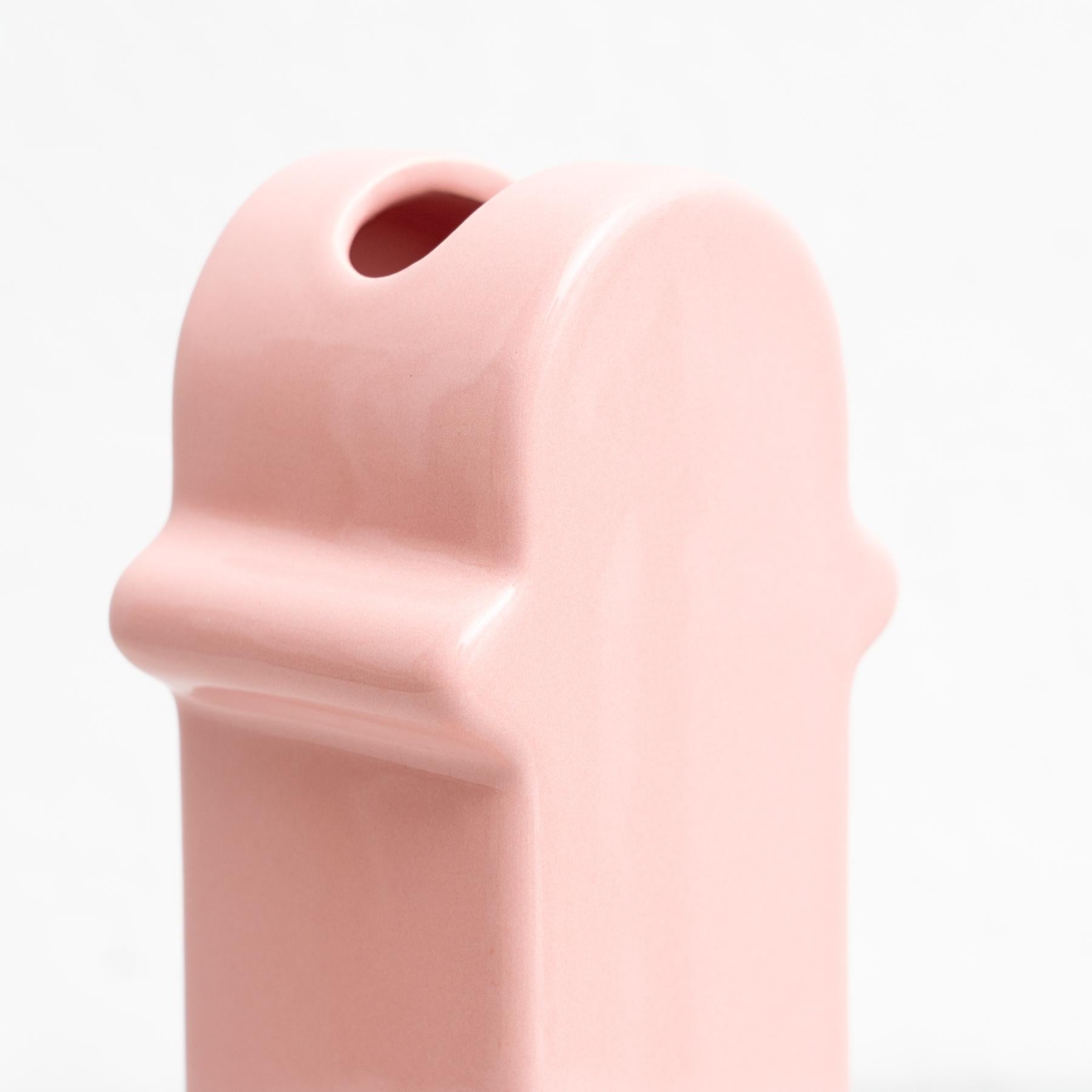 Ettore Sottsass Vase à fleurs Shiva en céramique rose, par BD Barcelona en vente 7