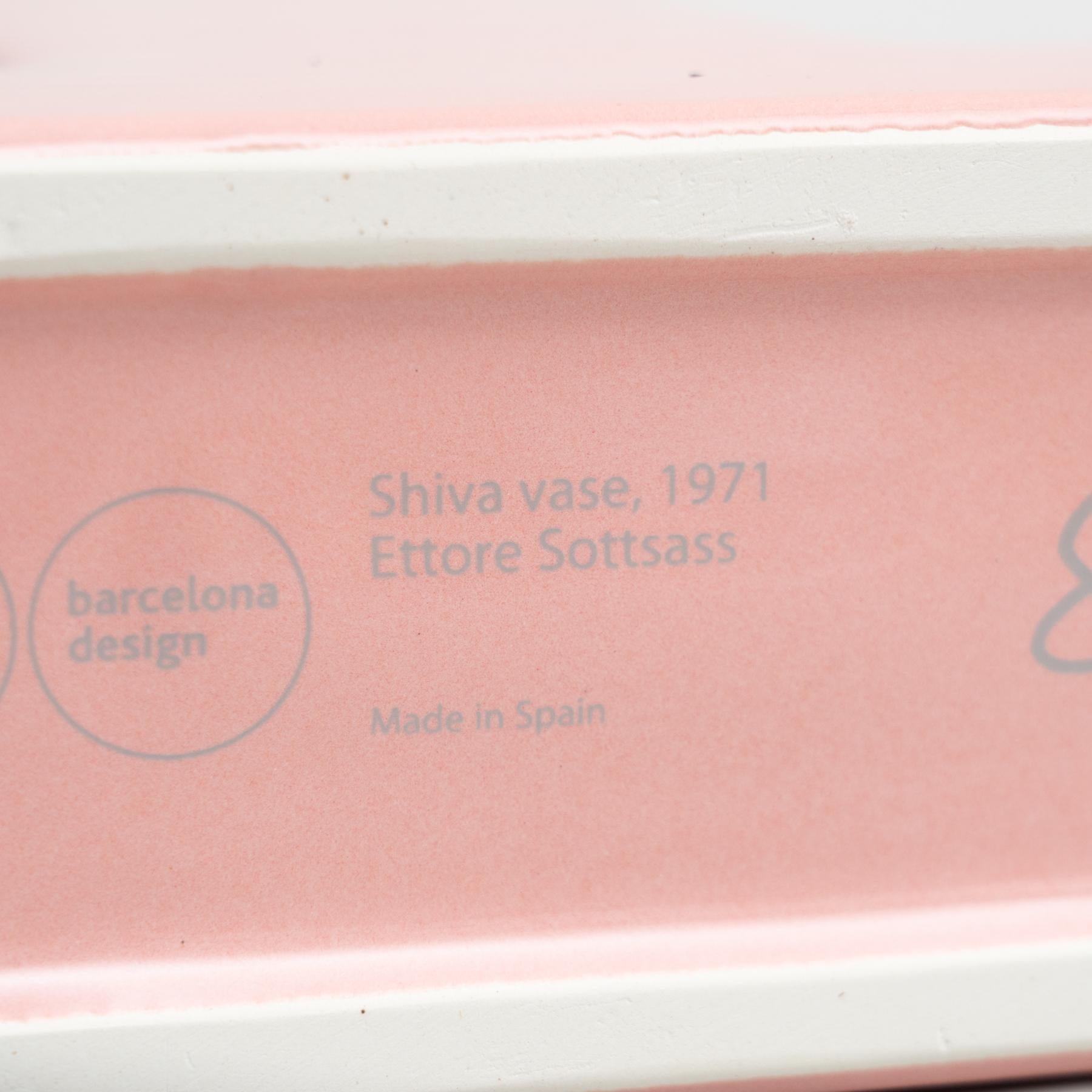Ettore Sottsass Vase à fleurs Shiva en céramique rose, par BD Barcelona en vente 8