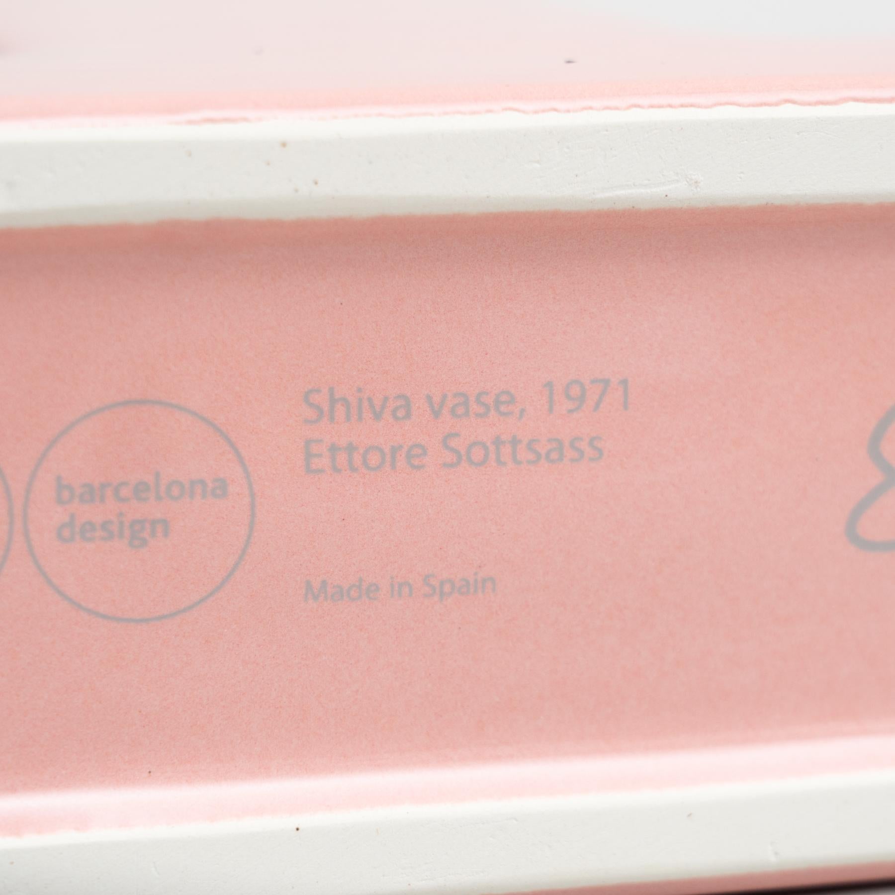 Ettore Sottsass Rosa Keramik Shiva-Blumenvase, BD Barcelona im Angebot 9