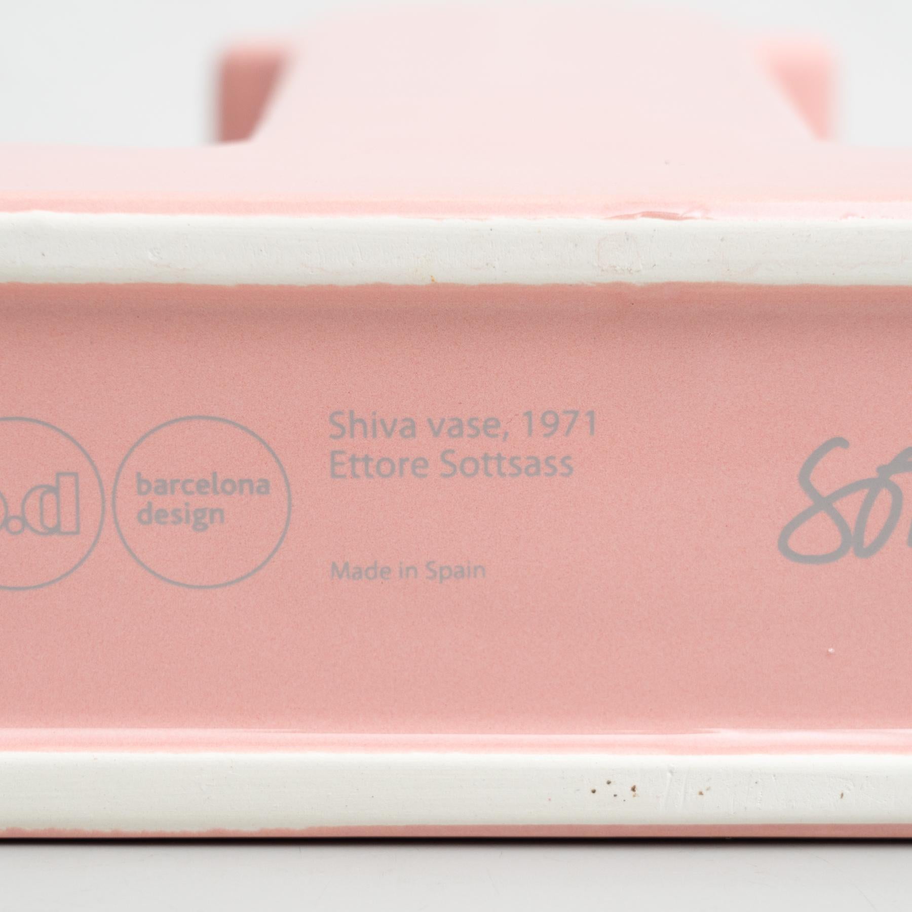 Ettore Sottsass Rosa Keramik Shiva-Blumenvase, BD Barcelona im Angebot 10