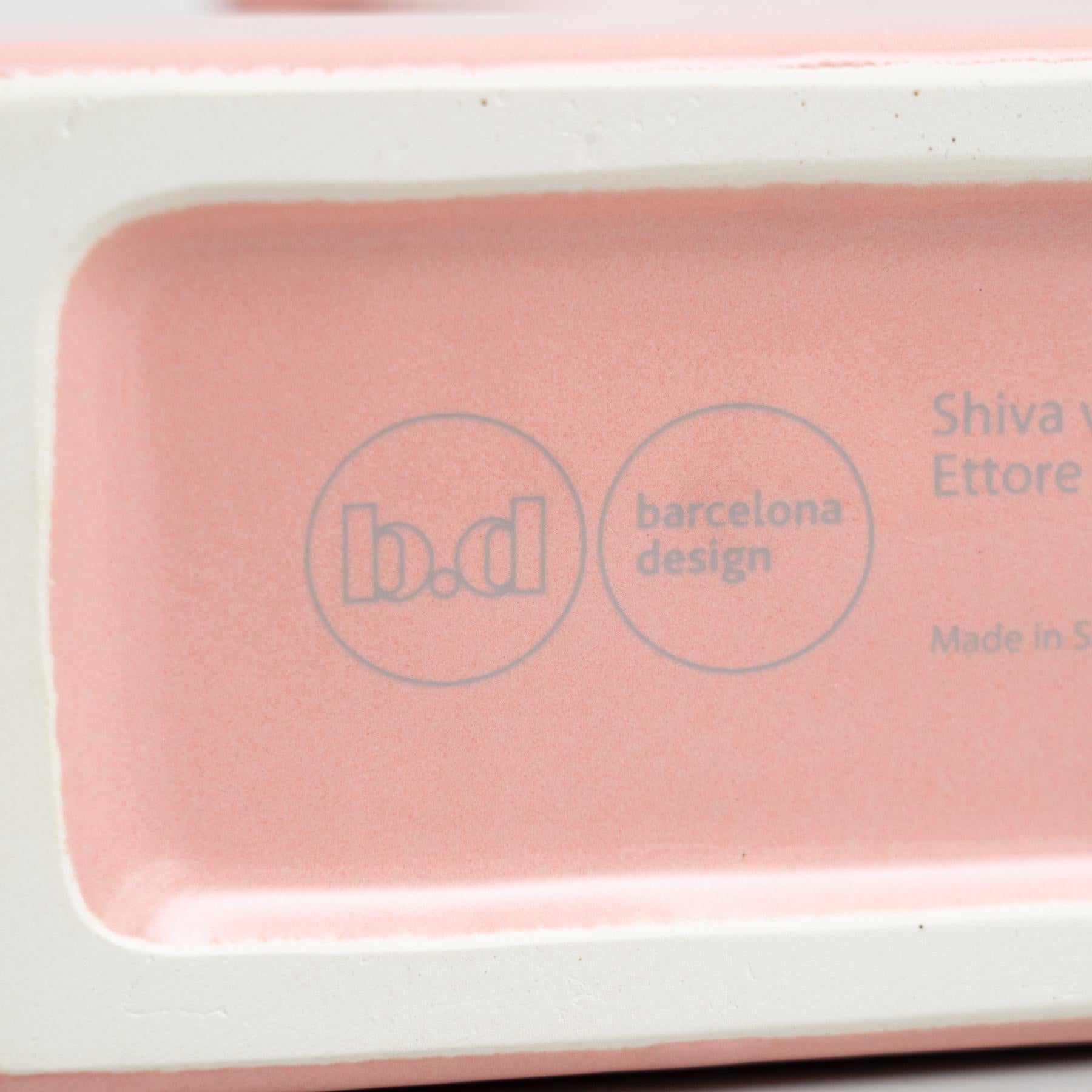 Ettore Sottsass Rosa Keramik Shiva-Blumenvase, BD Barcelona im Angebot 10