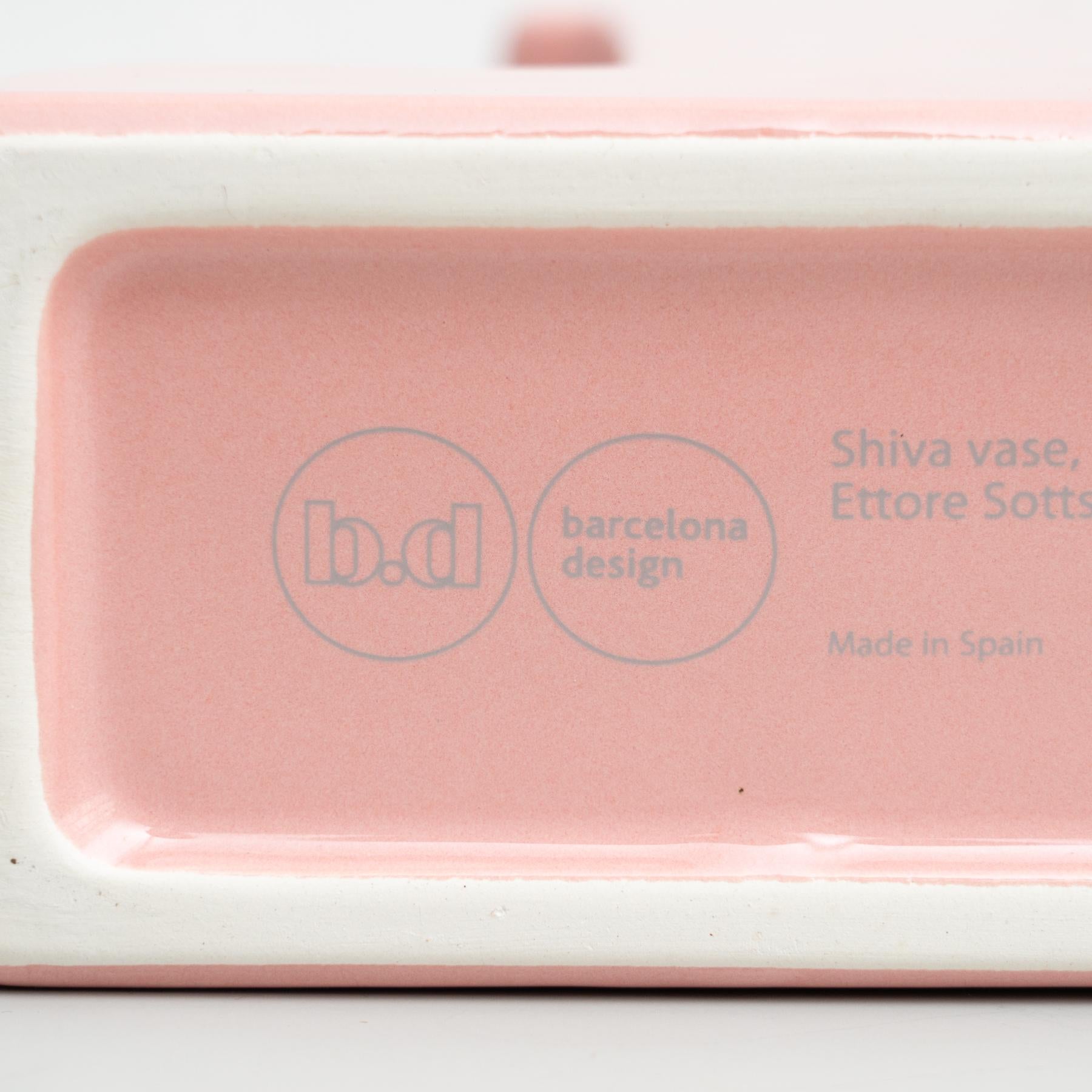 Ettore Sottsass Pink Ceramic Shiva Flower Vase, by BD Barcelona For Sale 12