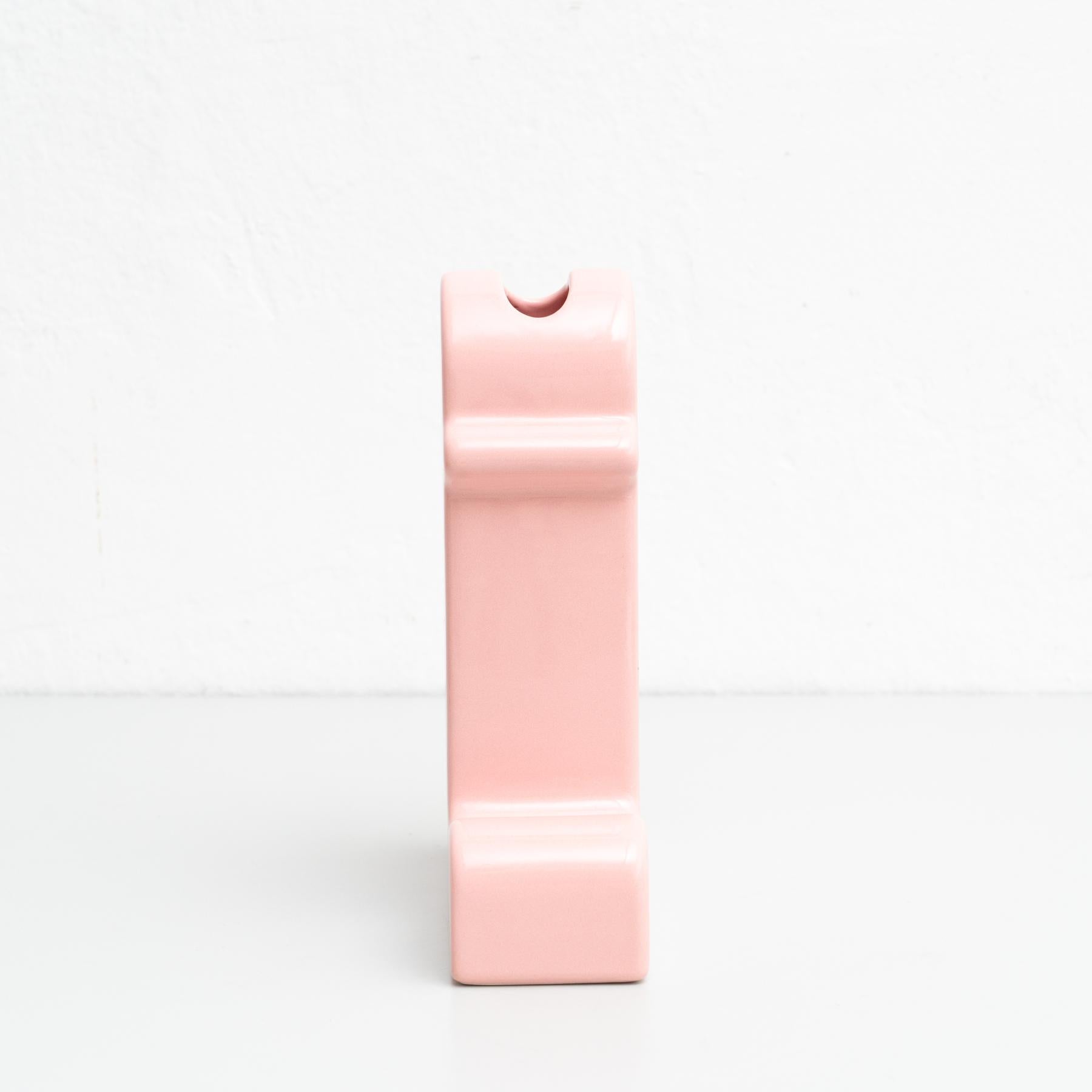 Spanish Ettore Sottsass Pink Ceramic Shiva Flower Vase, by BD Barcelona For Sale