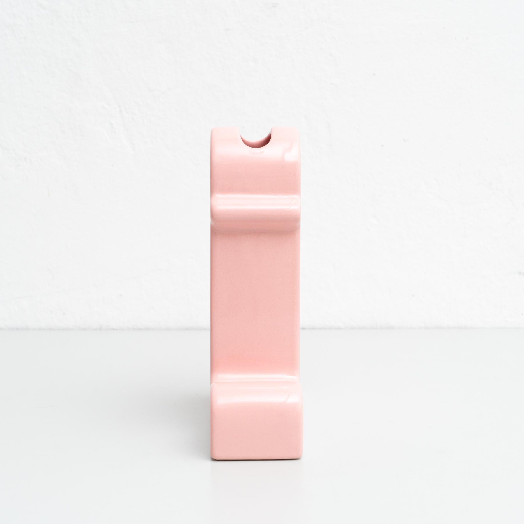 Contemporary Ettore Sottsass Pink Ceramic Shiva Flower Vase, by BD Barcelona For Sale