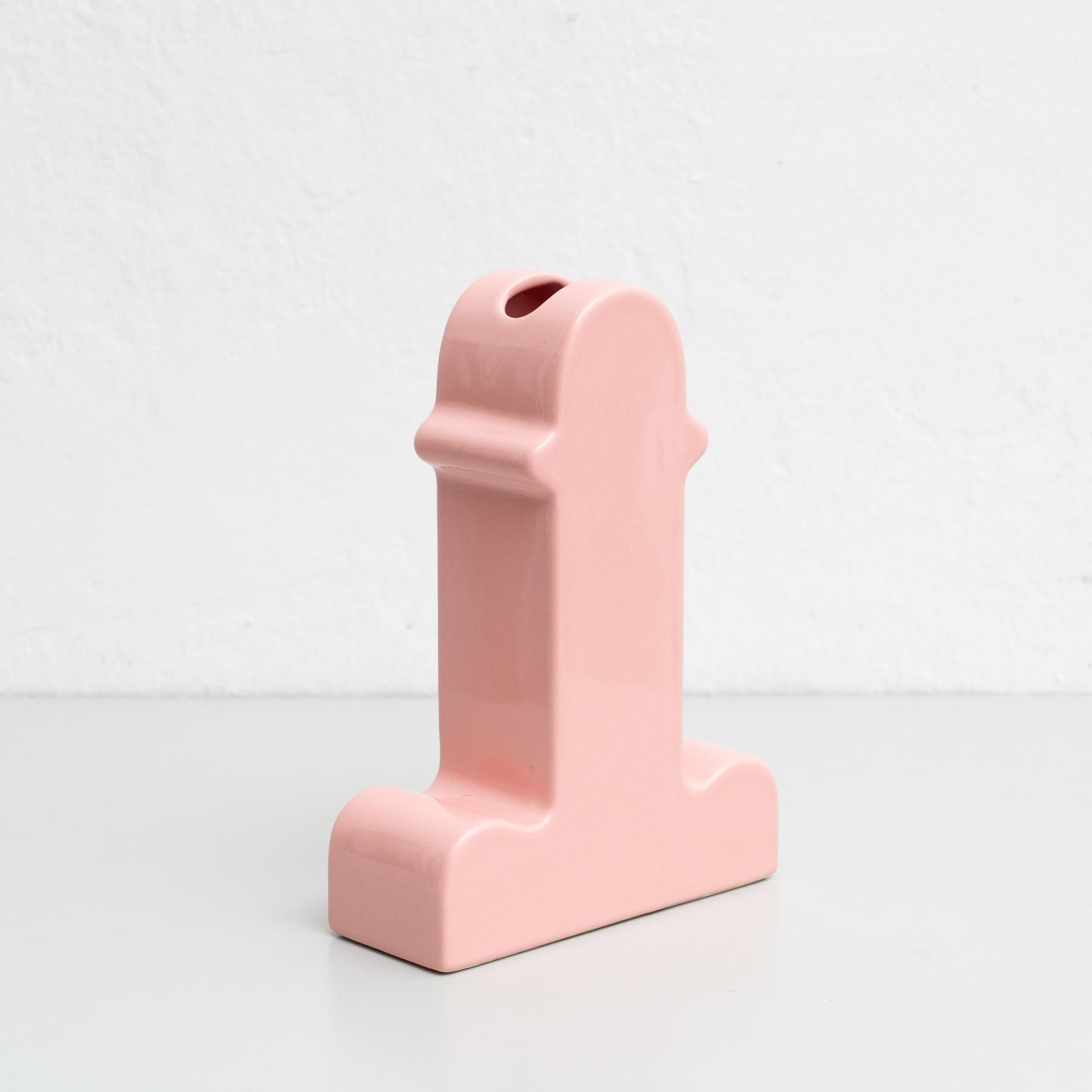 Ettore Sottsass Pink Ceramic Shiva Flower Vase, by BD Barcelona For Sale 1