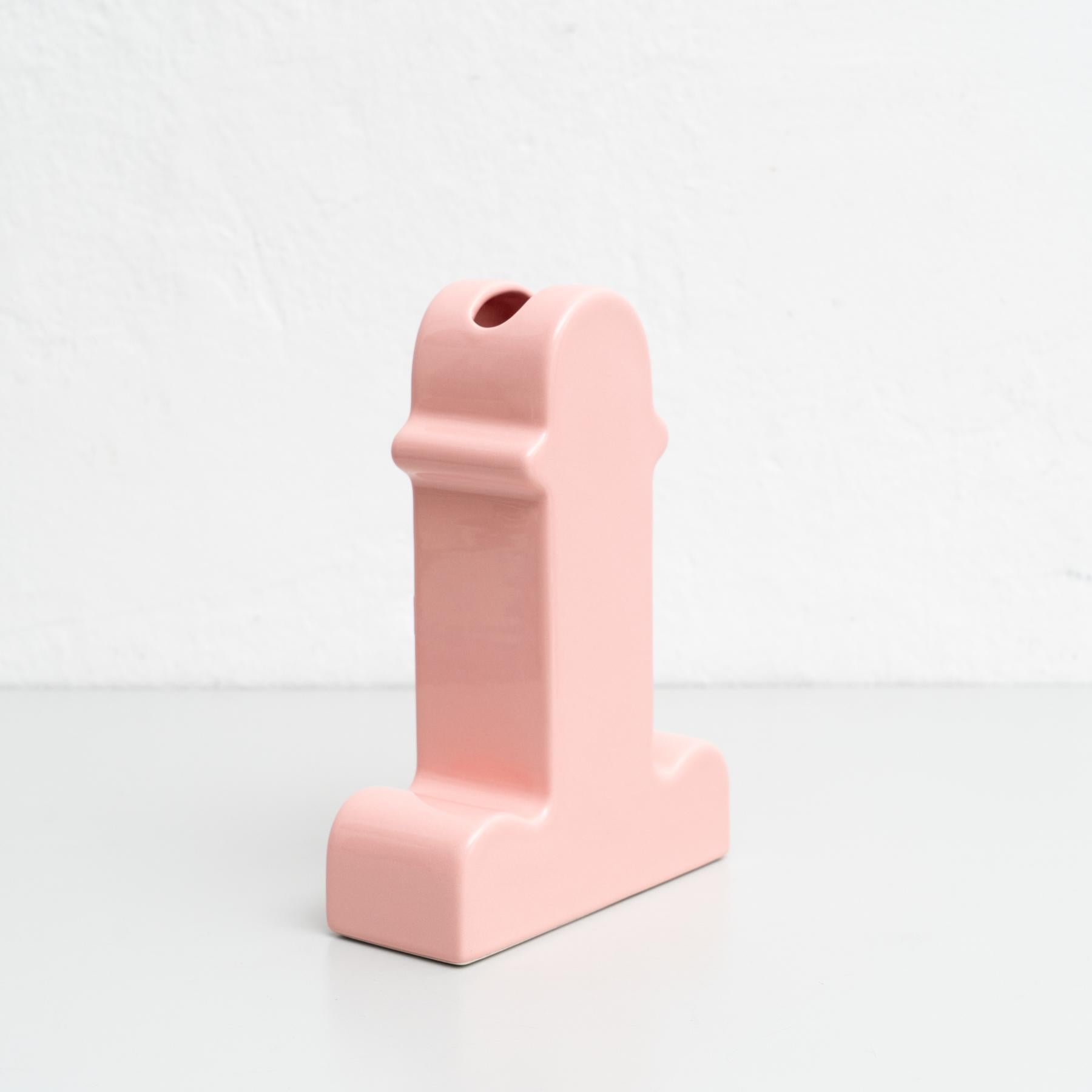 Ettore Sottsass Pink Ceramic Shiva Flower Vase, by BD Barcelona For Sale 1