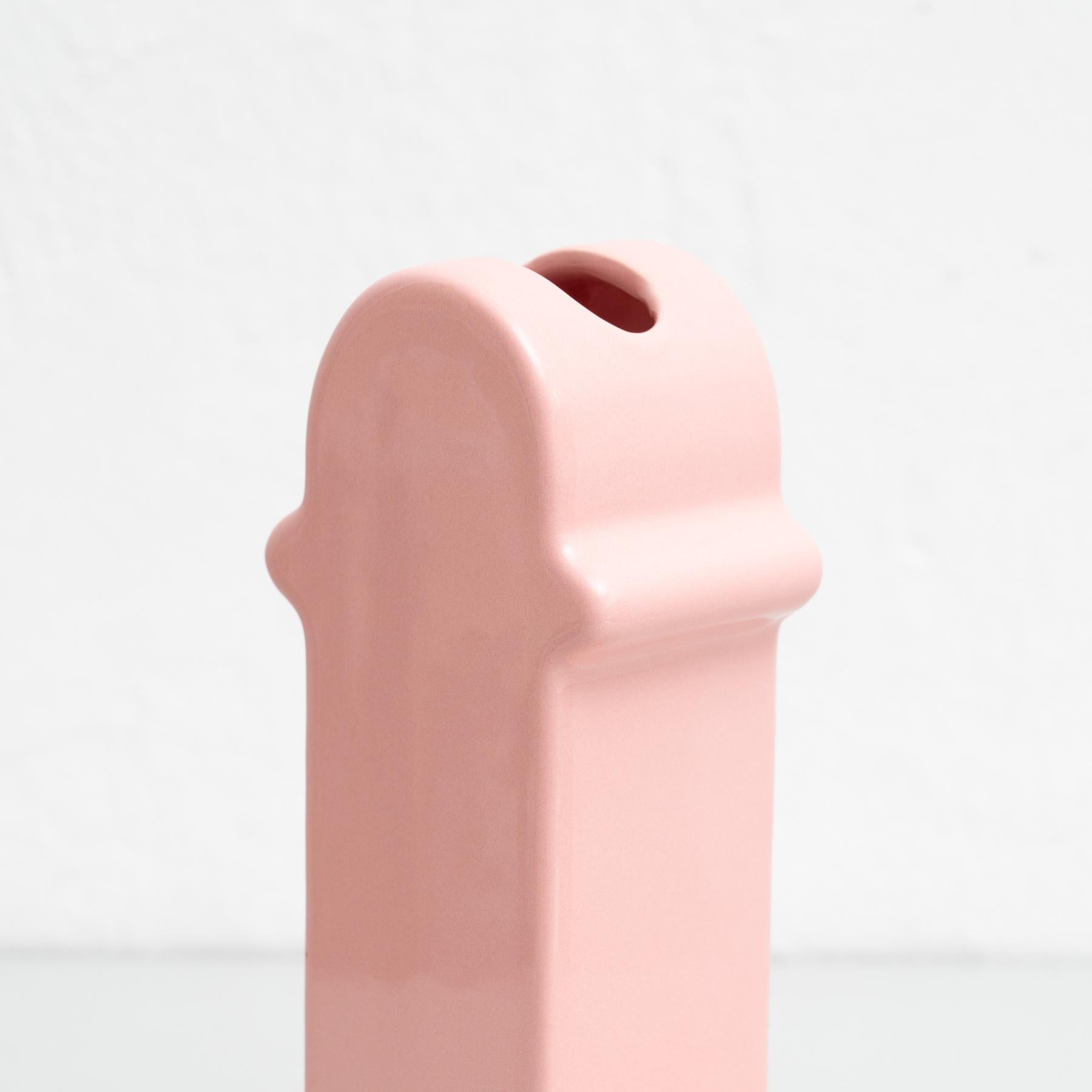 Ettore Sottsass Pink Ceramic Shiva Flower Vase, by BD Barcelona For Sale 3