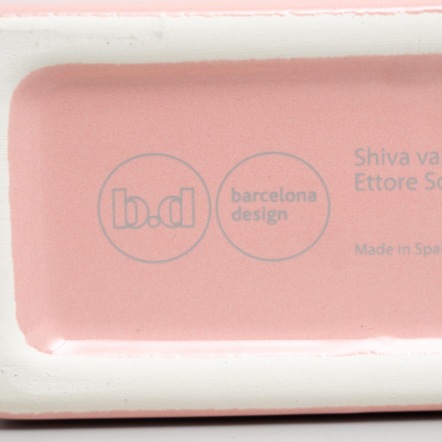 Shiva-Blumenvase aus rosa Keramik von Ettore Sottsass im Angebot 7